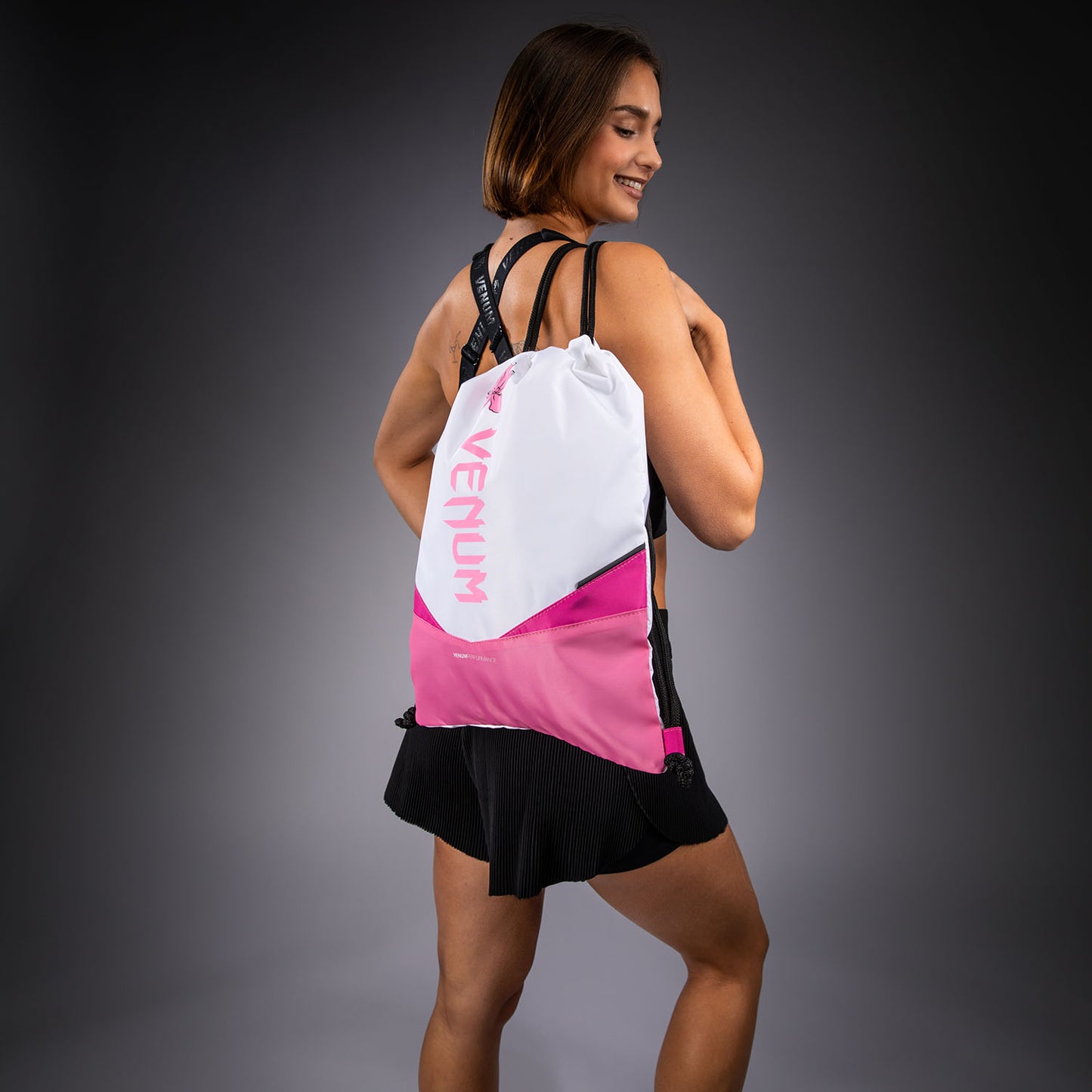 Venum Evo 2 Borsa a Sacca con Coulisse (10-15L) – Bianco/Rosa Caramella