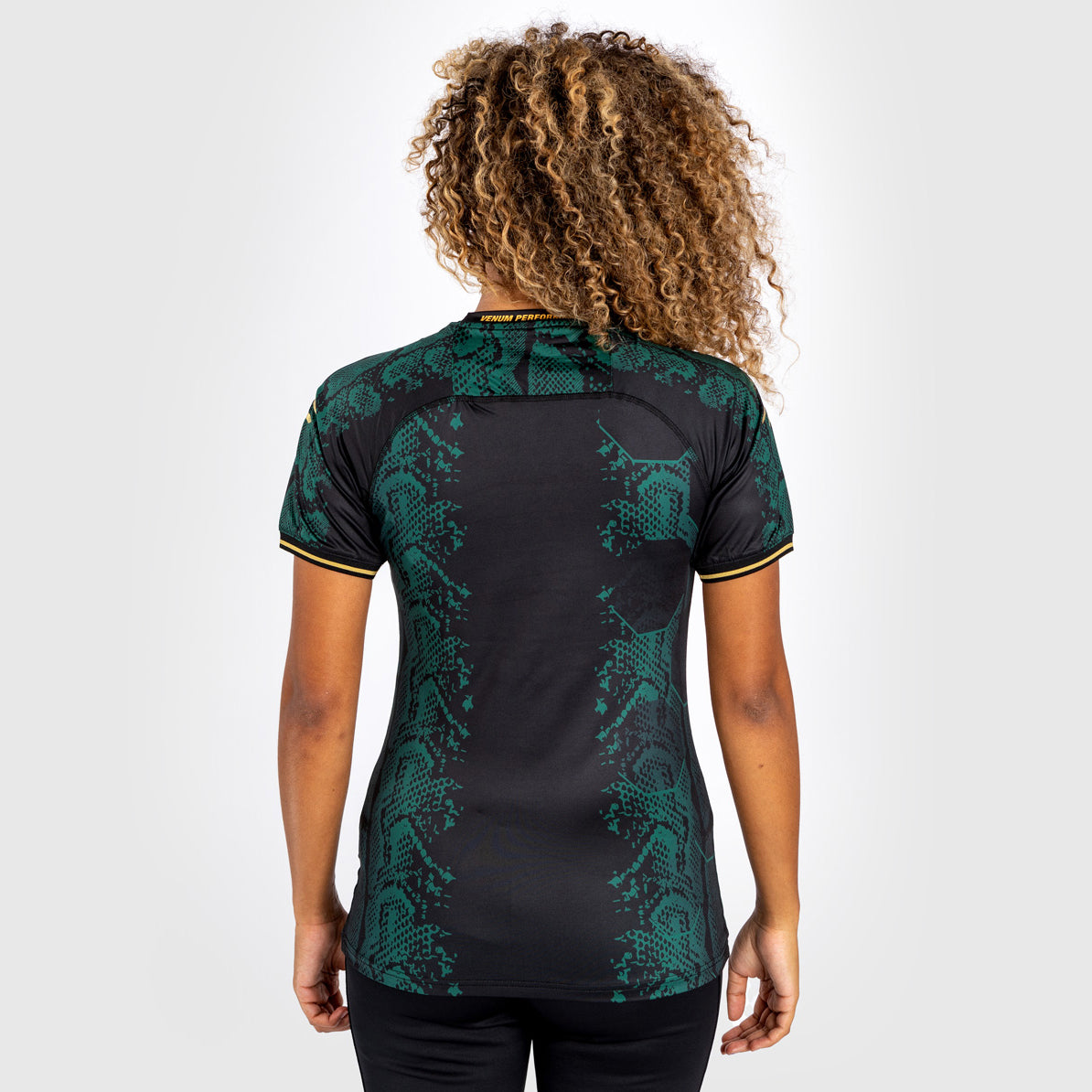 UFC Adrenaline by Venum Personalized Authentic Fight Night Maglia Walkout da donna - Emerald Edition - verde/nero/oro