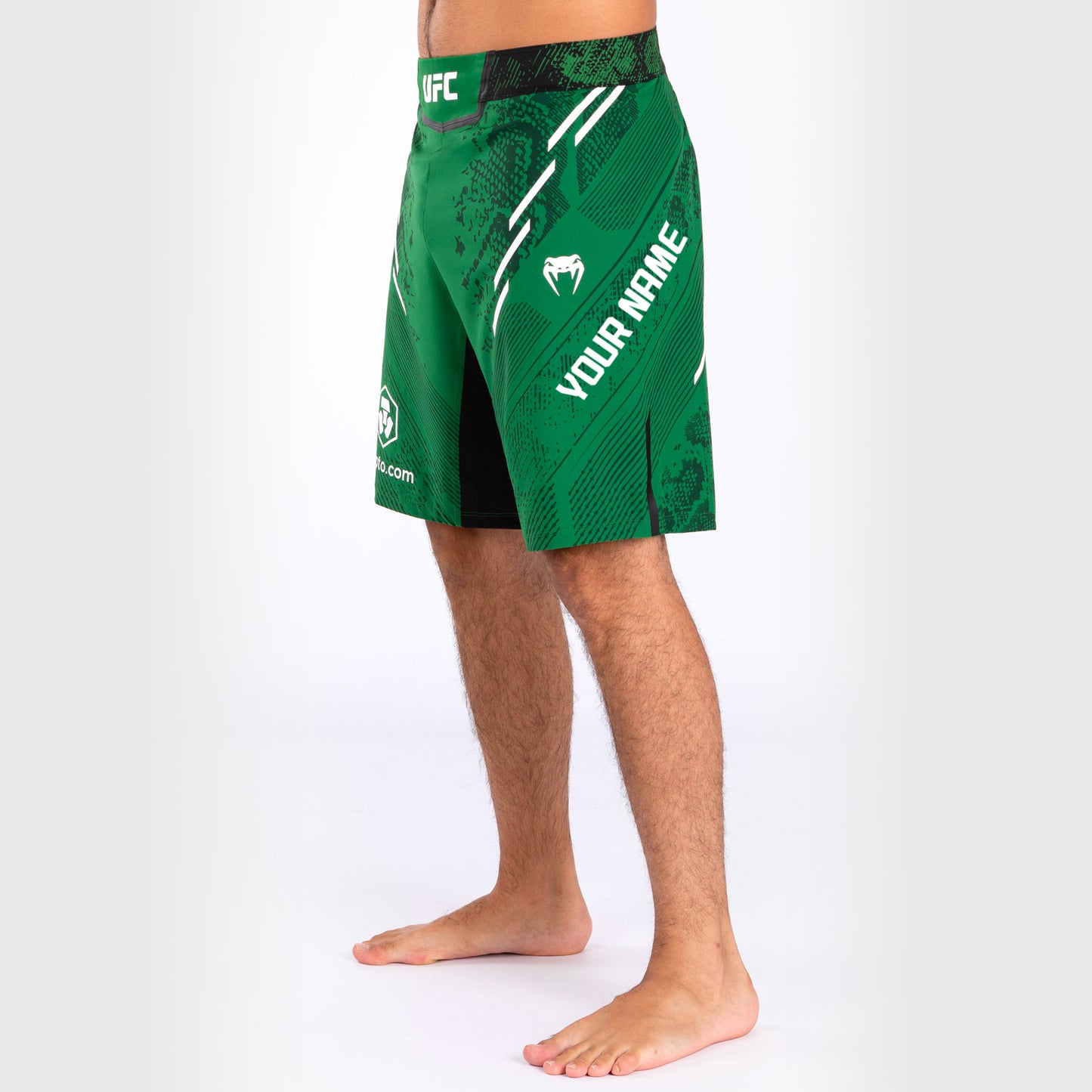 Pantaloncini da combattimento UFC Adrenaline by Venum personalizzati Authentic Fight Night da uomo - vestibilità lunga - giallo