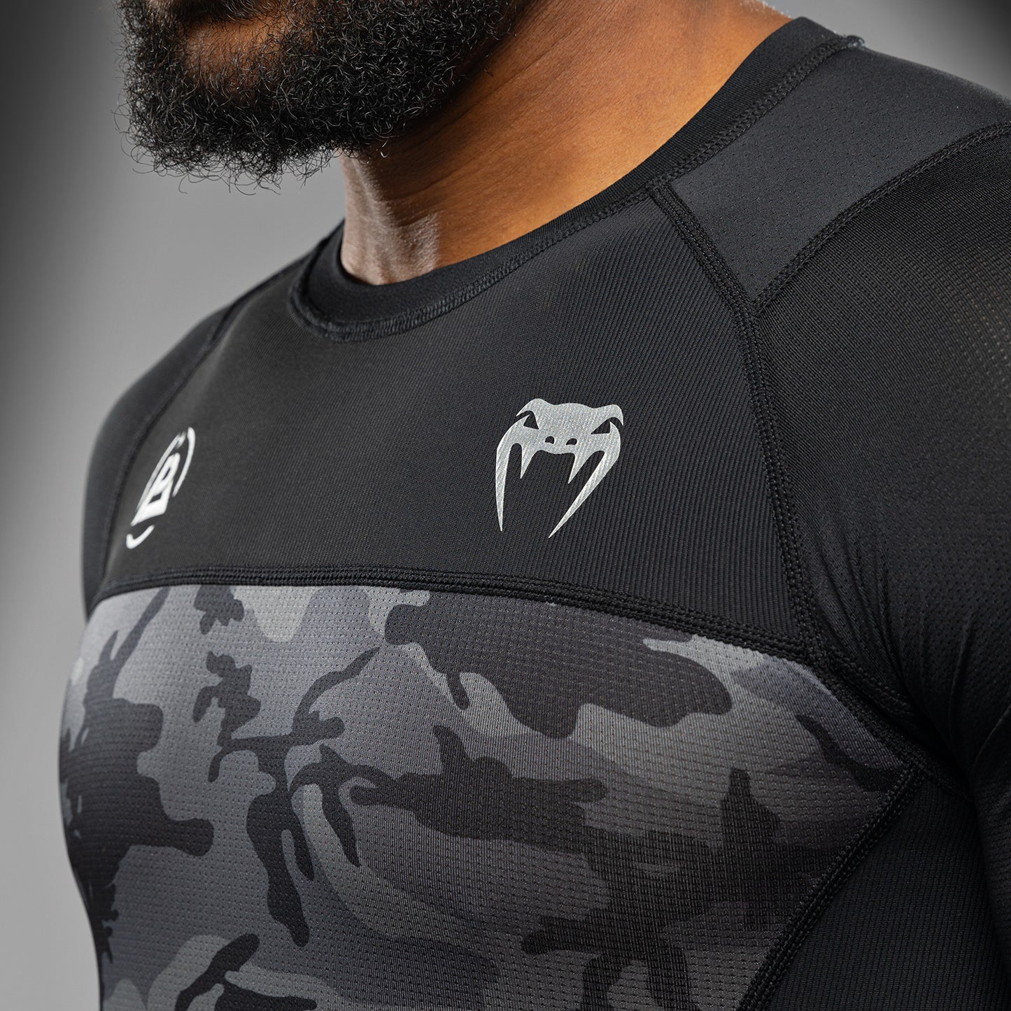 Venum x Polaris Maglia a Maniche Corte Rashguard - Nero/Grigio Tempesta