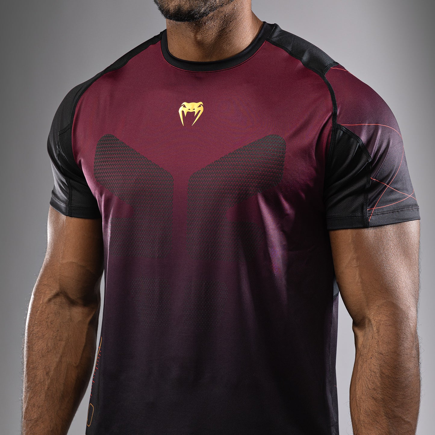 Venum Tactical XT Maglietta Dry Tech Uomo - Nero/Borgogna/Oro