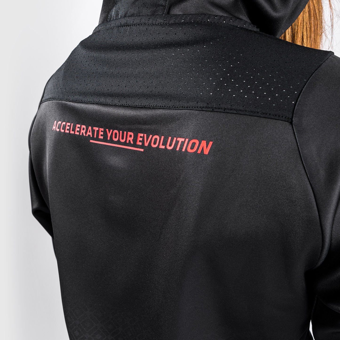 Felpa Con Cappuccio Venum UFC Performance Institute - Per Donna - Nero/Rosso
