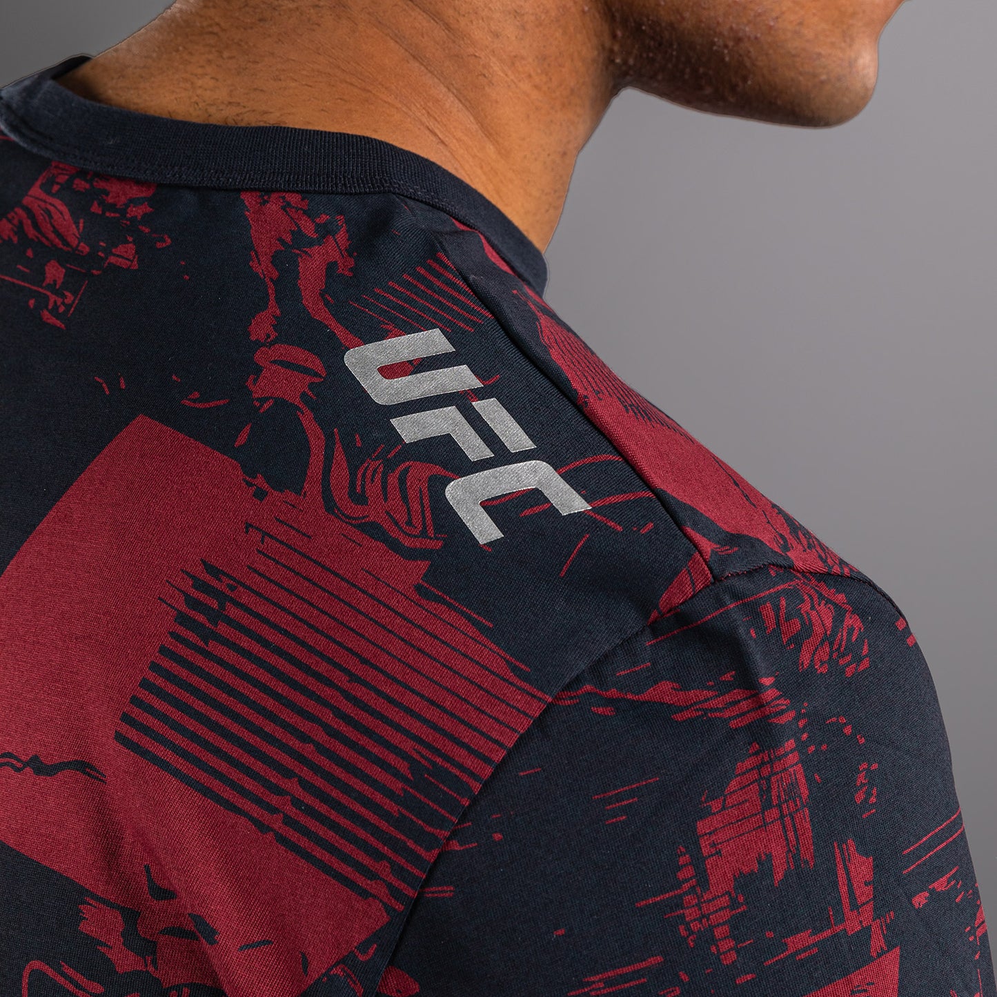 UFC Zenith by Venum Authentic Fight Week T-shirt maniche lunghe Uomo - Blu navy/Bordeaux/Argento