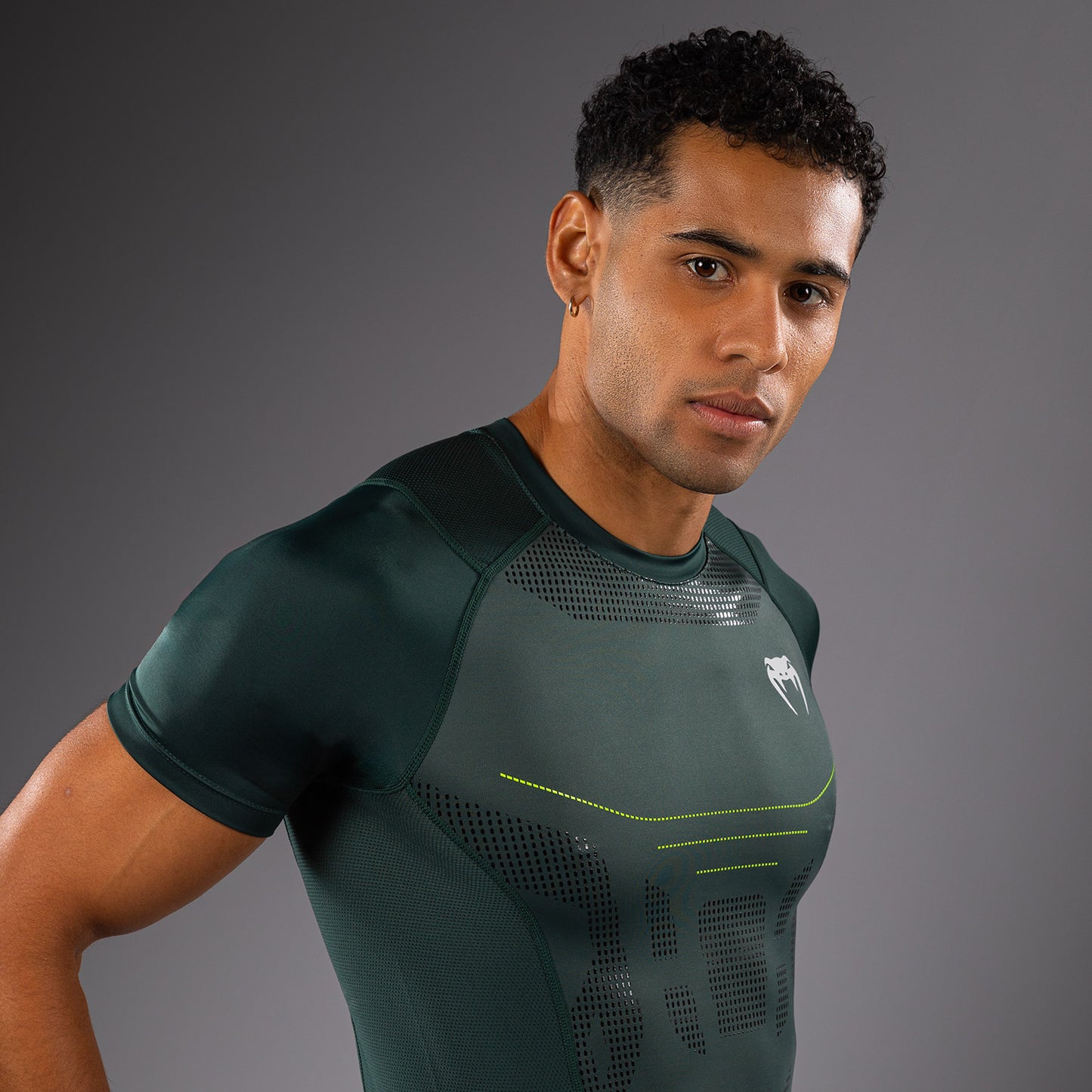 Venum Technical 3.0 Rashguard a Maniche Corte - Verde Foresta