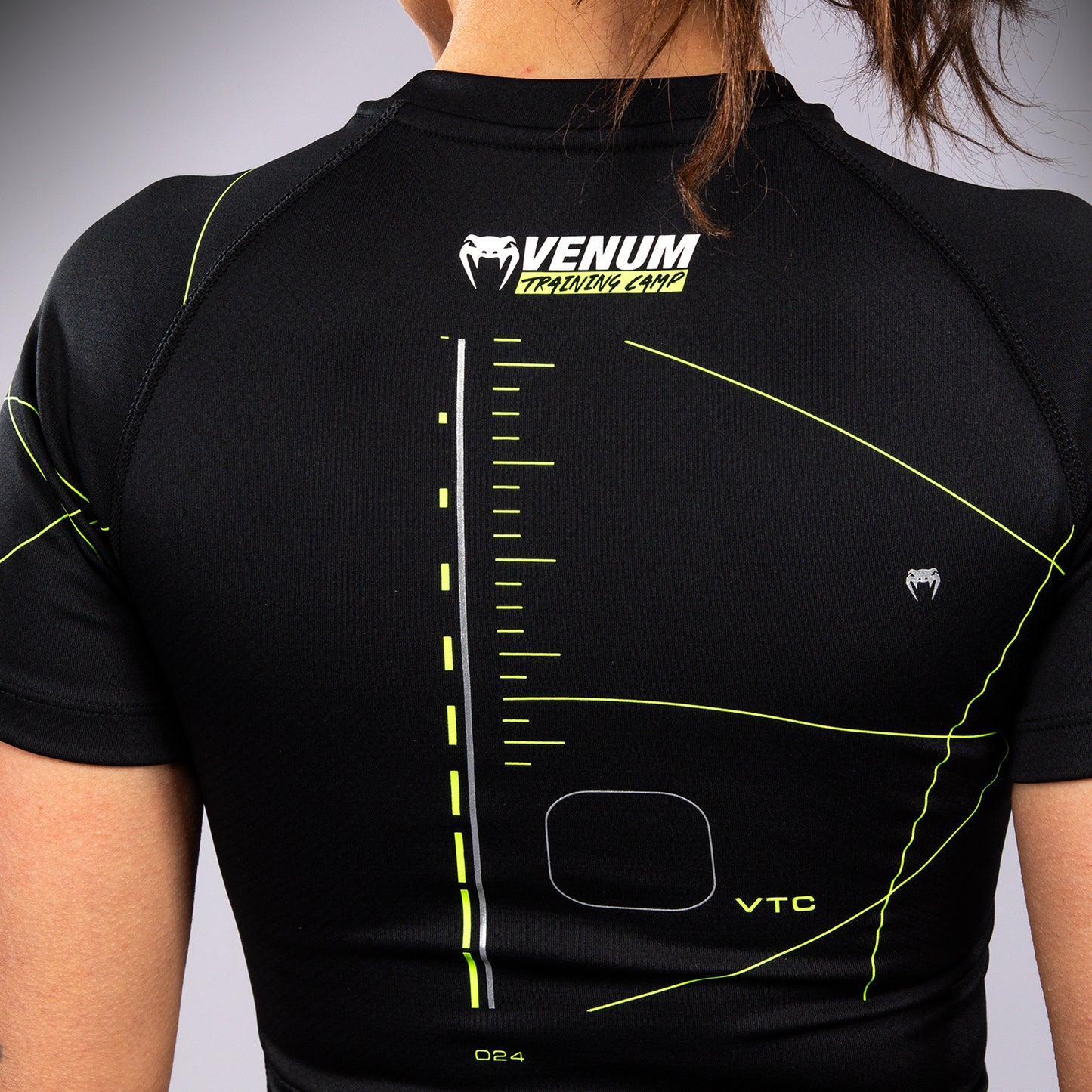 Venum Training Camp 4.0 Rashguard a manica corta - Nero/Neon Green