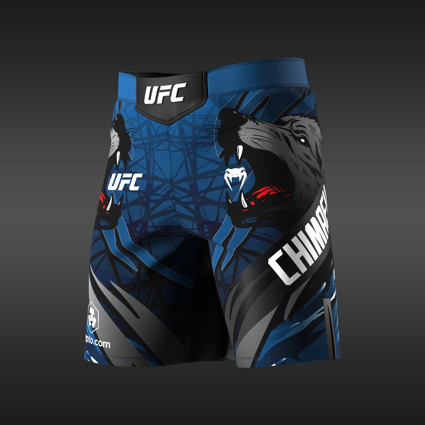 UFC Unrivaled by Venum Khamzat Chimaev Pantaloncini da combattimento lunghi da uomo - Blu