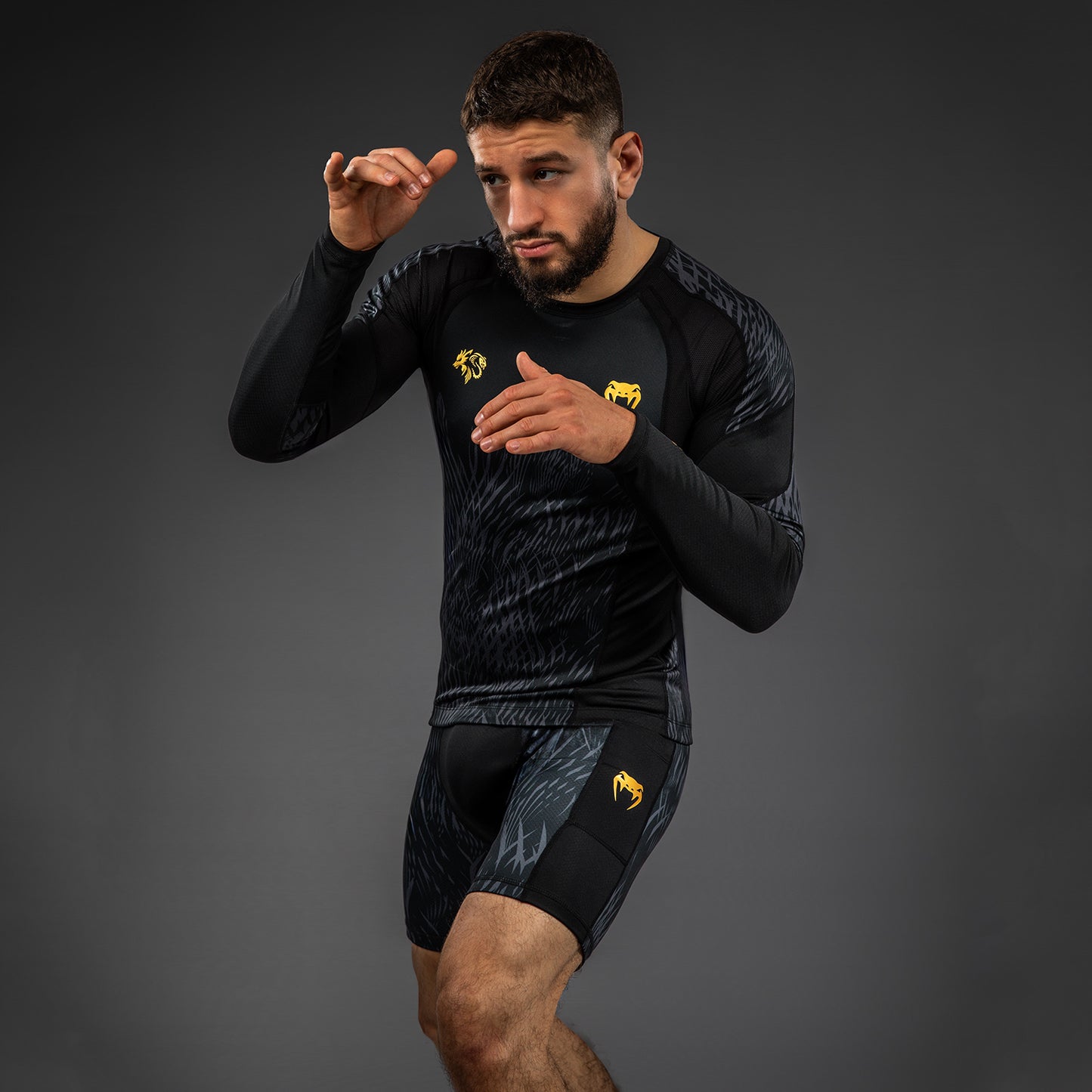 Venum x Chimaev Rashguard a Maniche Lunghe - Nero/Grigio