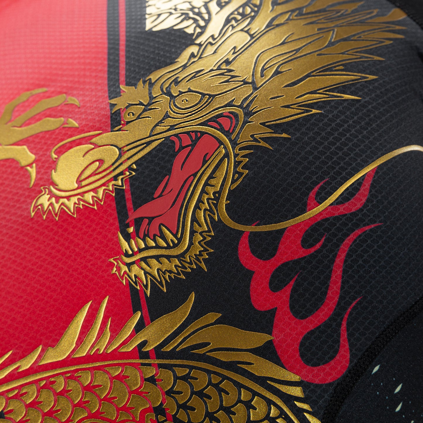 Venum x TEKKEN 8 - Marshall Law Rashguard a maniche Longhe - Nero/Rosso/Oro