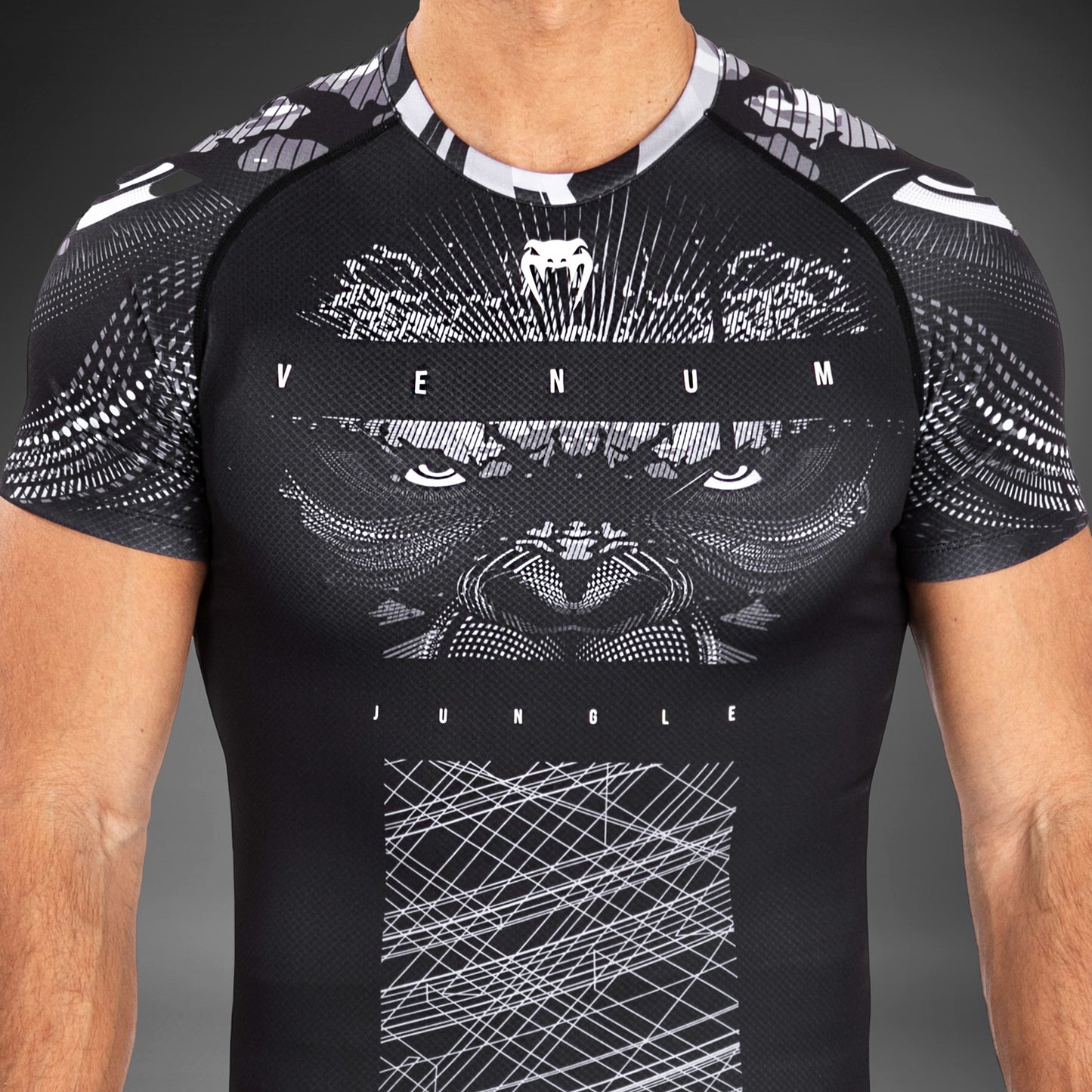 Venum Gorilla Jungle Rashguard a maniche corte - Nero/Bianco