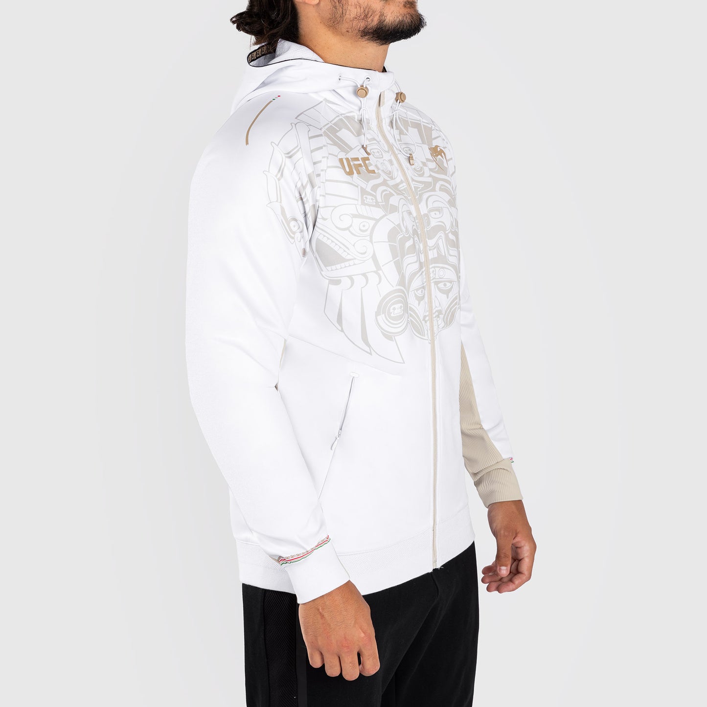 Noche UFC by Venum Authentic Fight Night Felpa con cappuccio da uomo - bianca