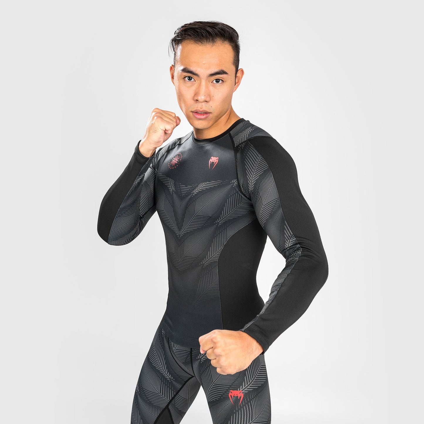 Maglietta Venum Phantom Compression - Maniche lunghe - Nero/Rosso