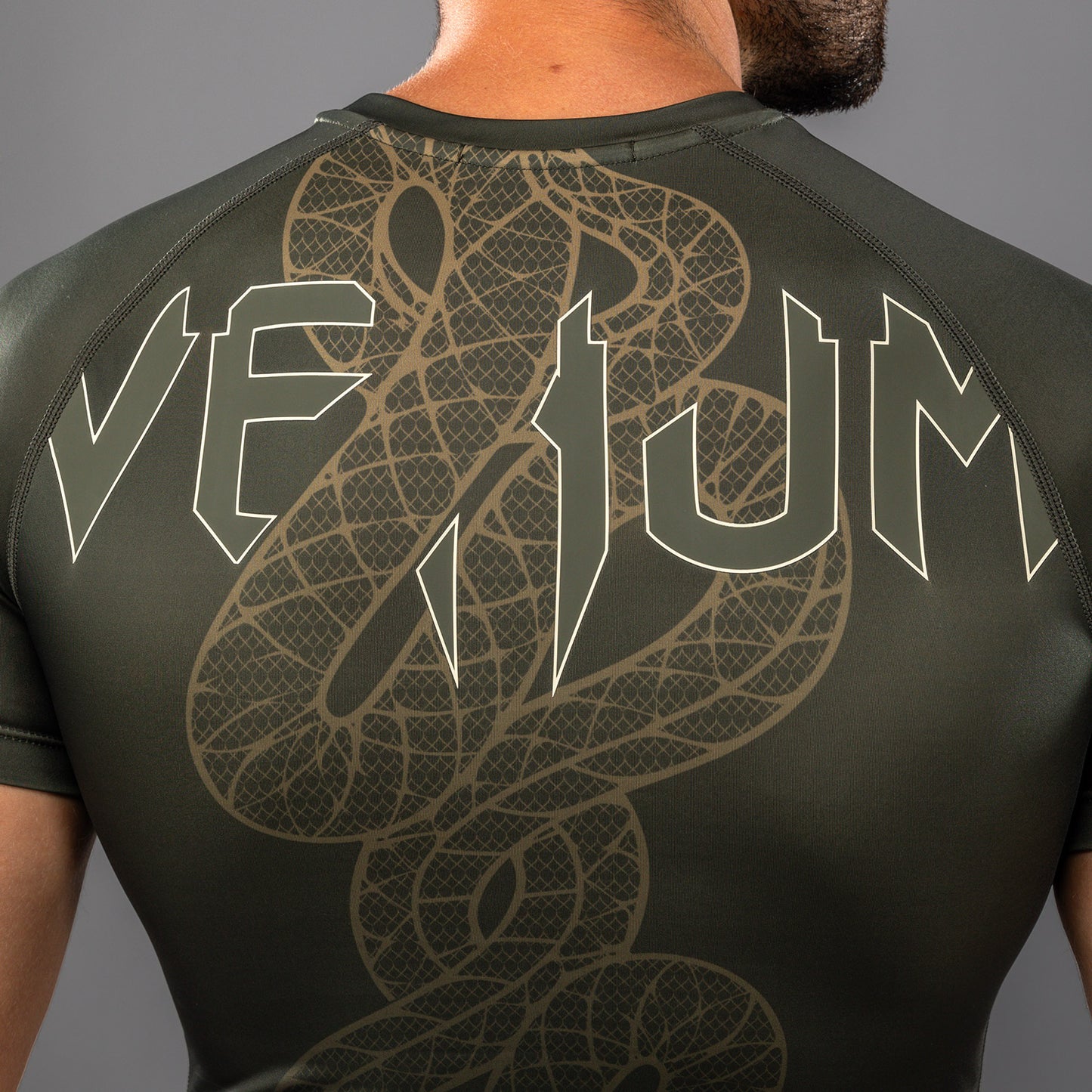 Venum Serpenti Rashguard a maniche corte – Kaki/Bronzo/Avorio
