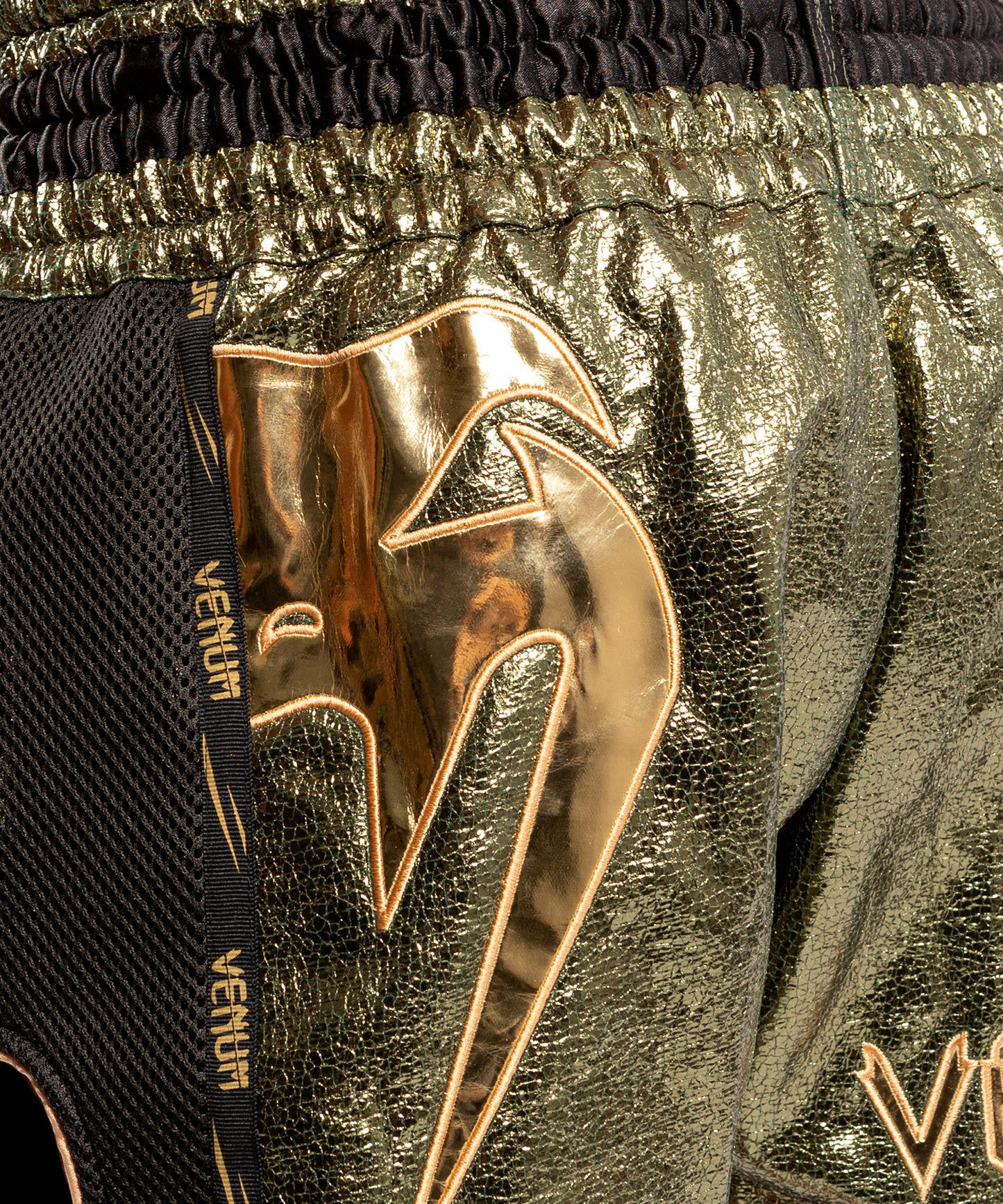 Pantaloncini da Muay Thai Venum Giant Foil - Cachi/Oro