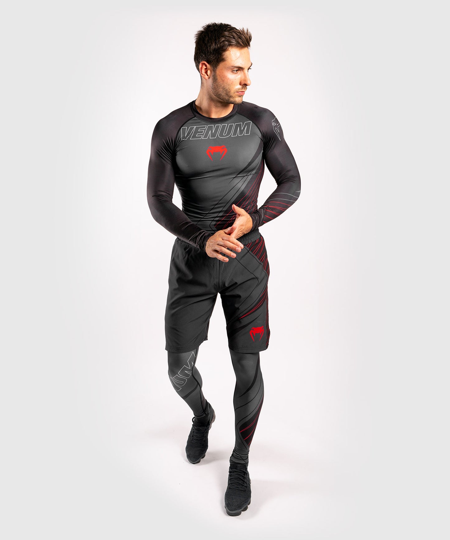 Rashguard Venum Contender 5.0 - maniche lunghe - Nero/Rosso