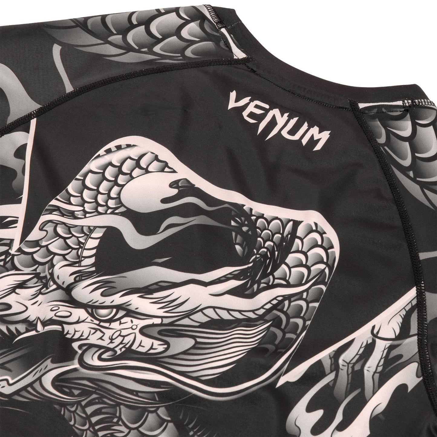 Rash guard Venum Dragon's Flight - Maniche corte - Nero/Sabbia