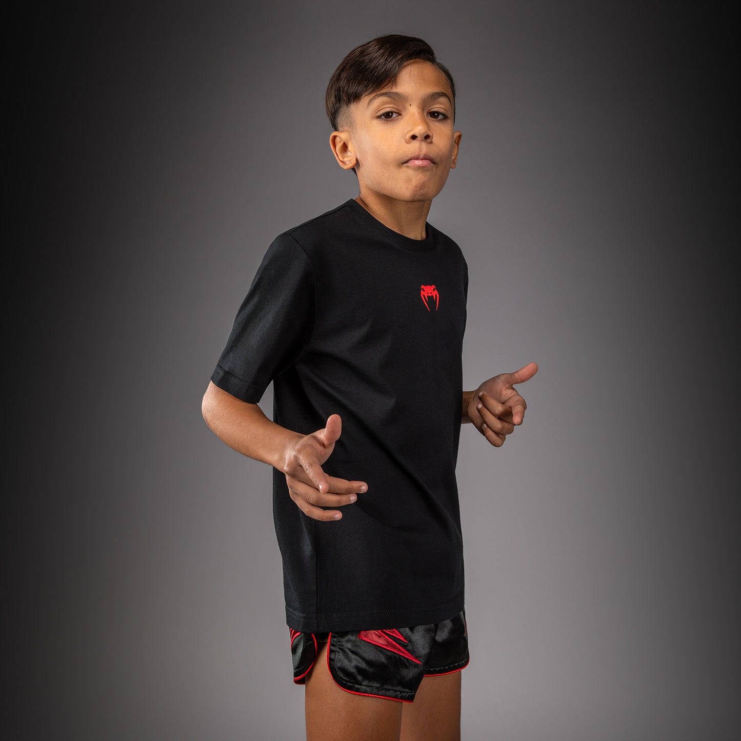 Venum Attack T-shirt in Cotone per Bambini - Nero/Rosso