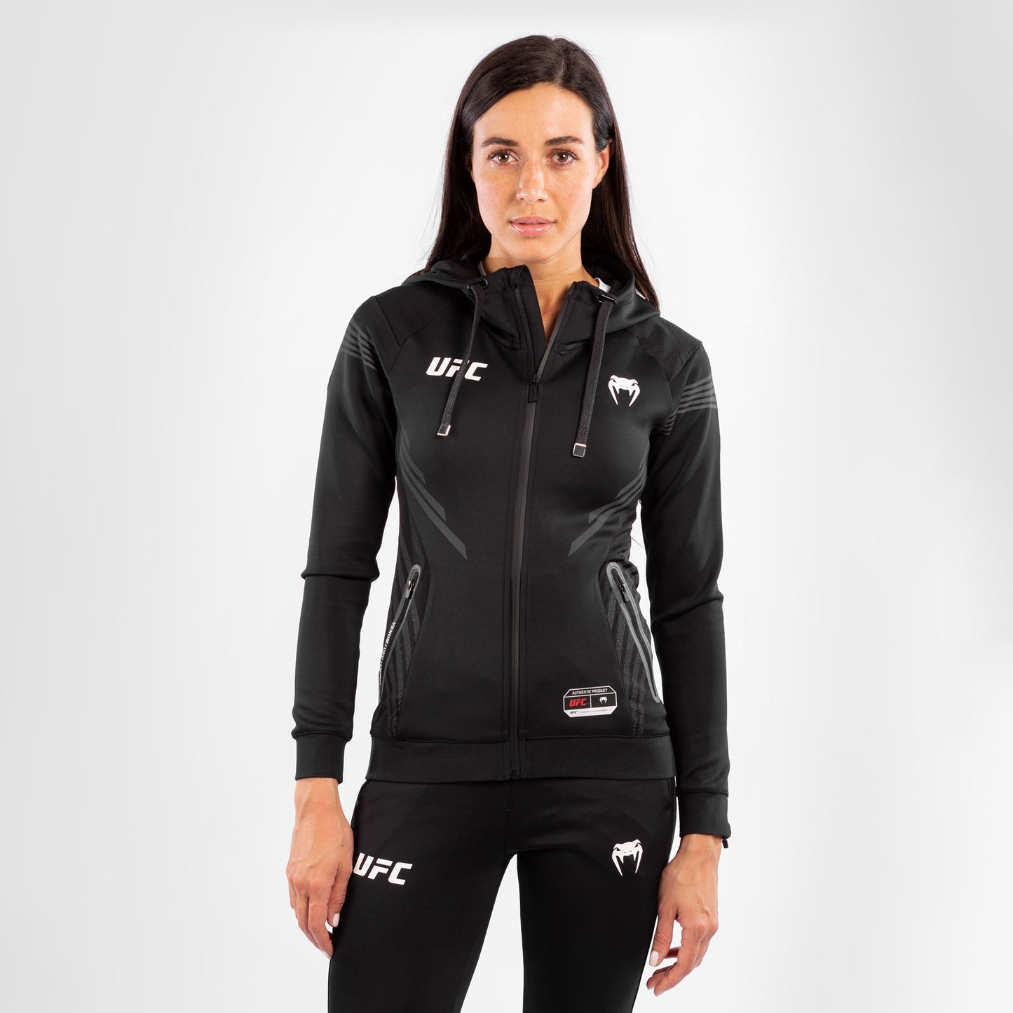 Felpa Con Cappuccio Walkout Donna UFC Venum Authentic Fight Night - Nero