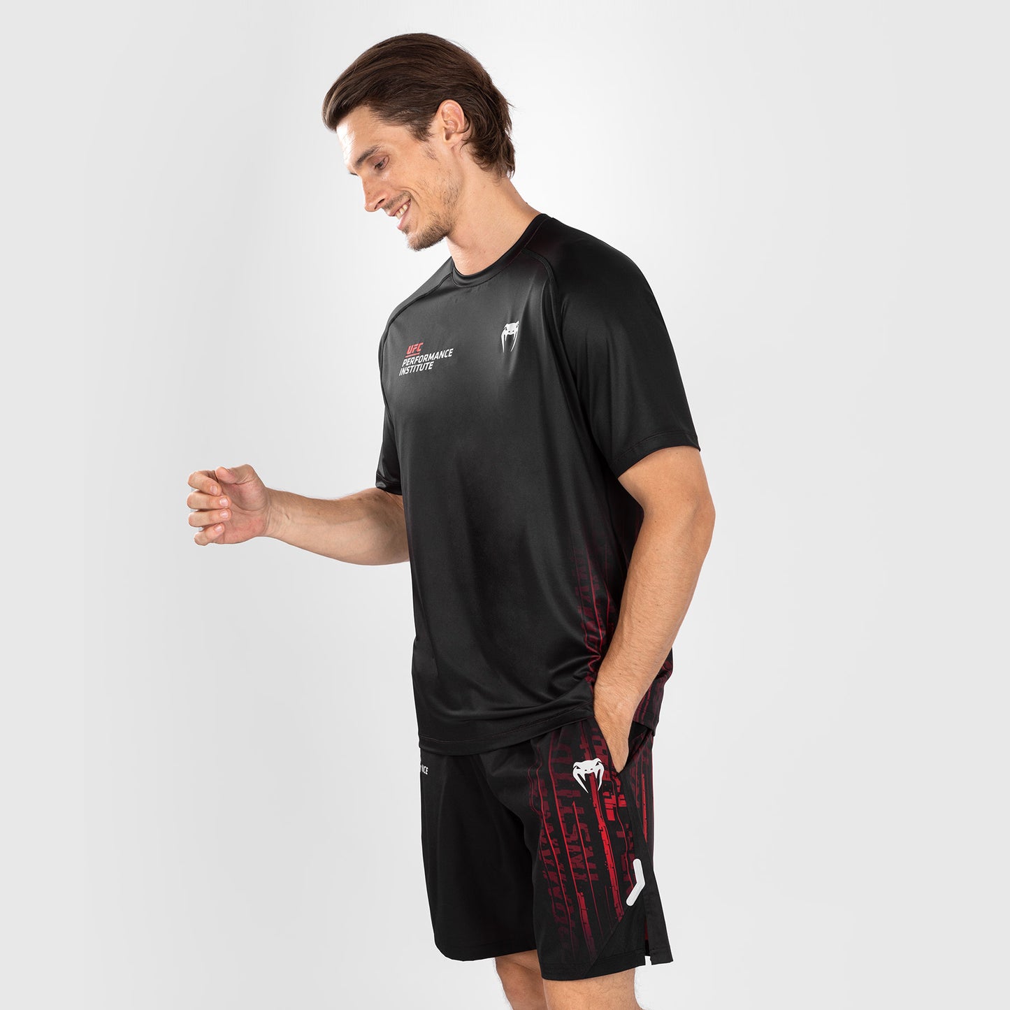 Camicia UFC Venum Performance Institute 2.0 Camicia Dry-Tech da Uomo - Nero/Rosso