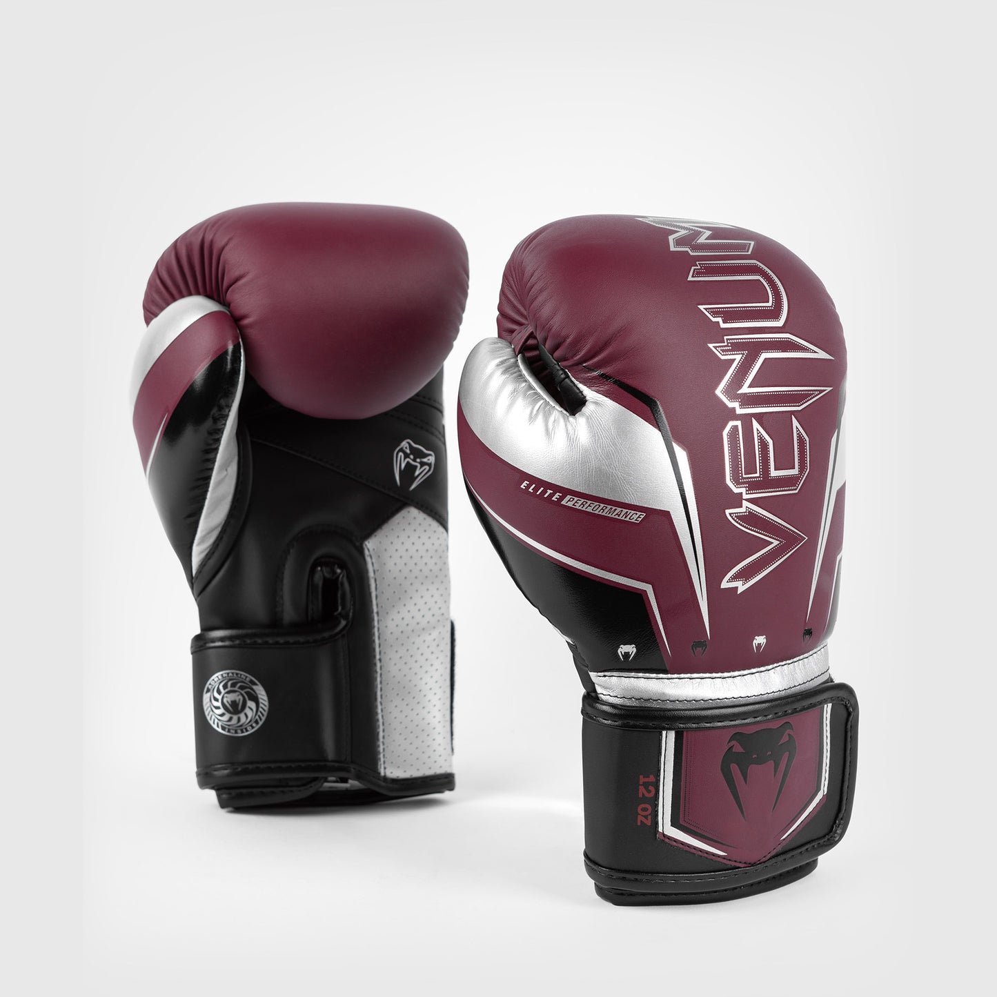 Venum Elite Evo Guanti da Boxe - Borgogna/Argento