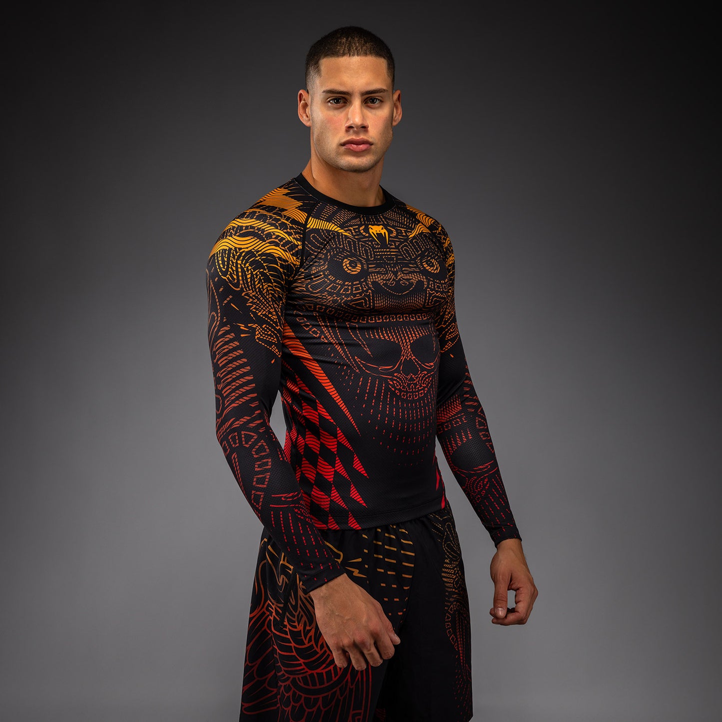 Venum Quetzal Fury Rashguard a Maniche Lunghe - Nero/Rosso Fury/Arancione
