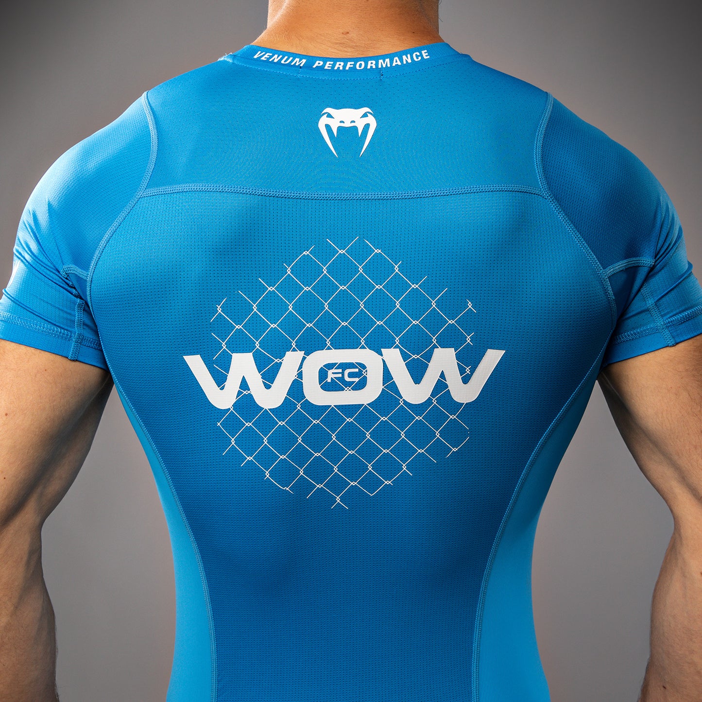 Venum x WOW FC Maglietta a Maniche Corte Rashguard - Blu Pacifico