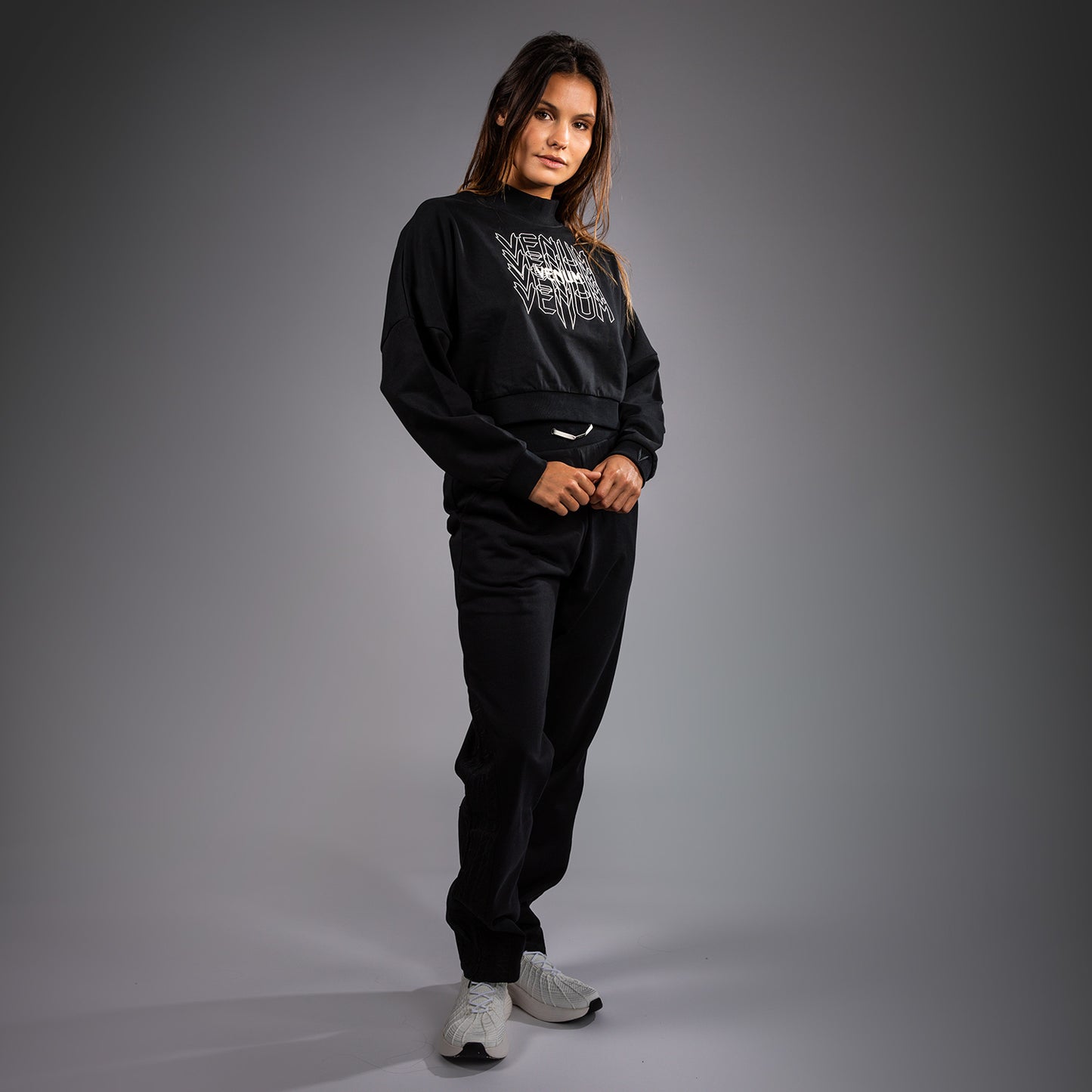 Venum Pulse Felpa Cropped da Donna - Nero/Bianco