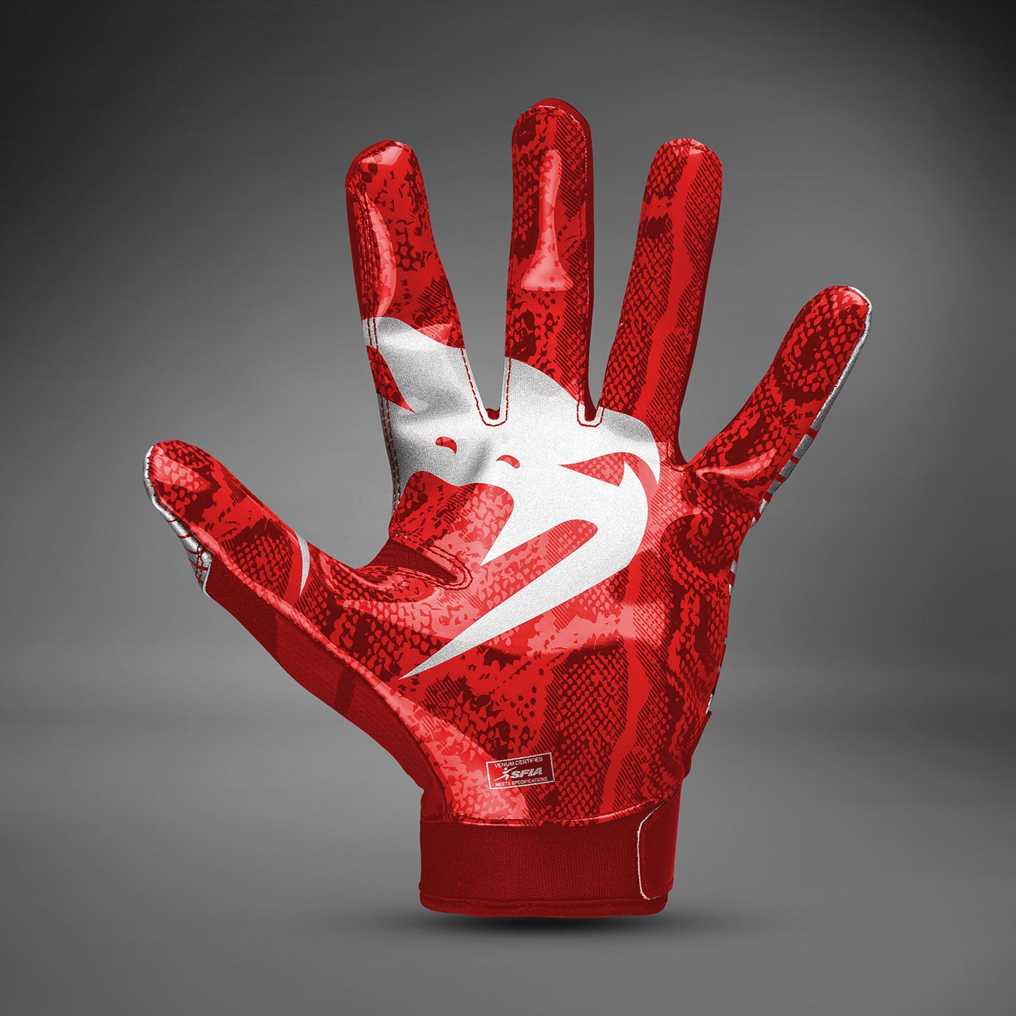 Venum Elite Guanti da Football - Rosso/Argento