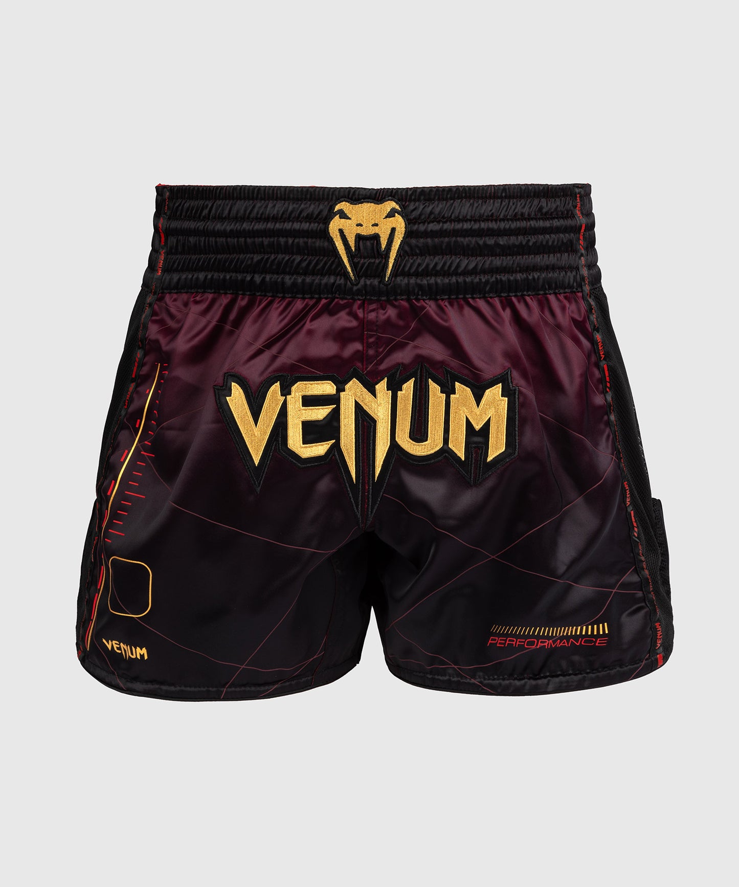Venum Tactical XT  Pantaloncini da Muay Thai - Nero/Bordolese/Oro