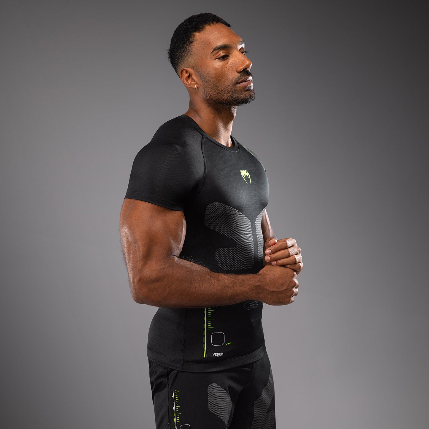 Venum Training Camp 4.0 Rashguard a maniche corte - Nero/Neon Green