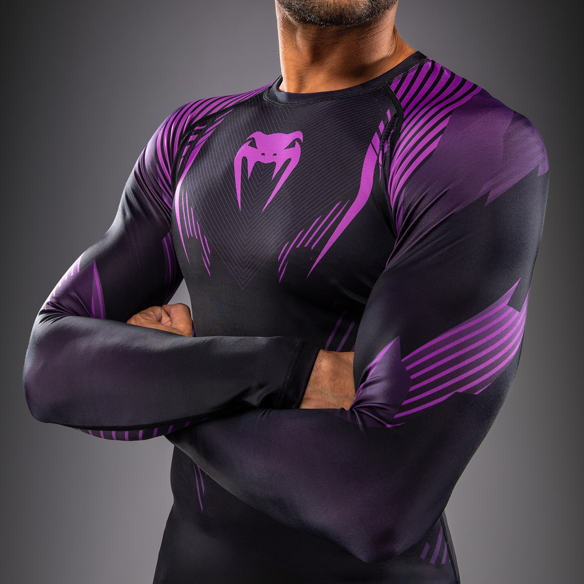 Venum No-Gi 6.0 Rashguard a Maniche Lunghe - Nero/Viola