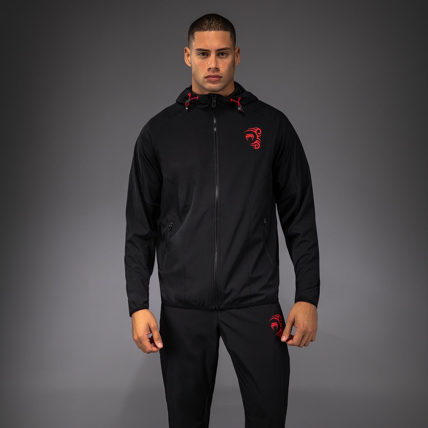 Venum x Mike Tyson Tiger Track Jacket - Nero Profondo/Rosso Intenso