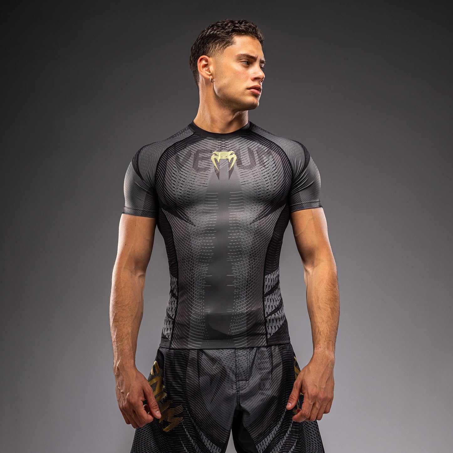 Venum Galactic 3.0 Rashguard a Maniche Corte - Nero/Oro