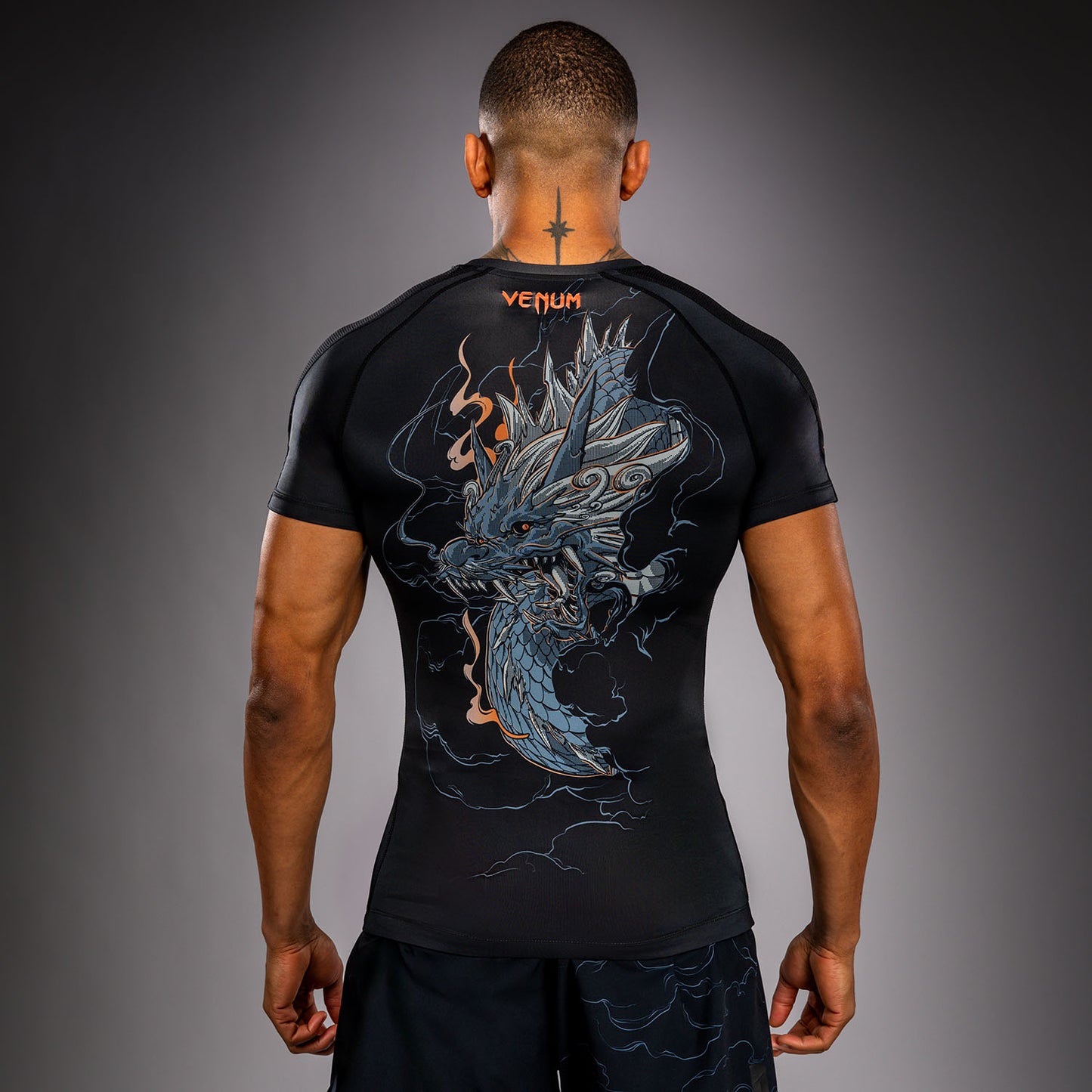 Venum Thunder Dragon Rashguard a Maniche Corte – Nero/Grigio/Rame