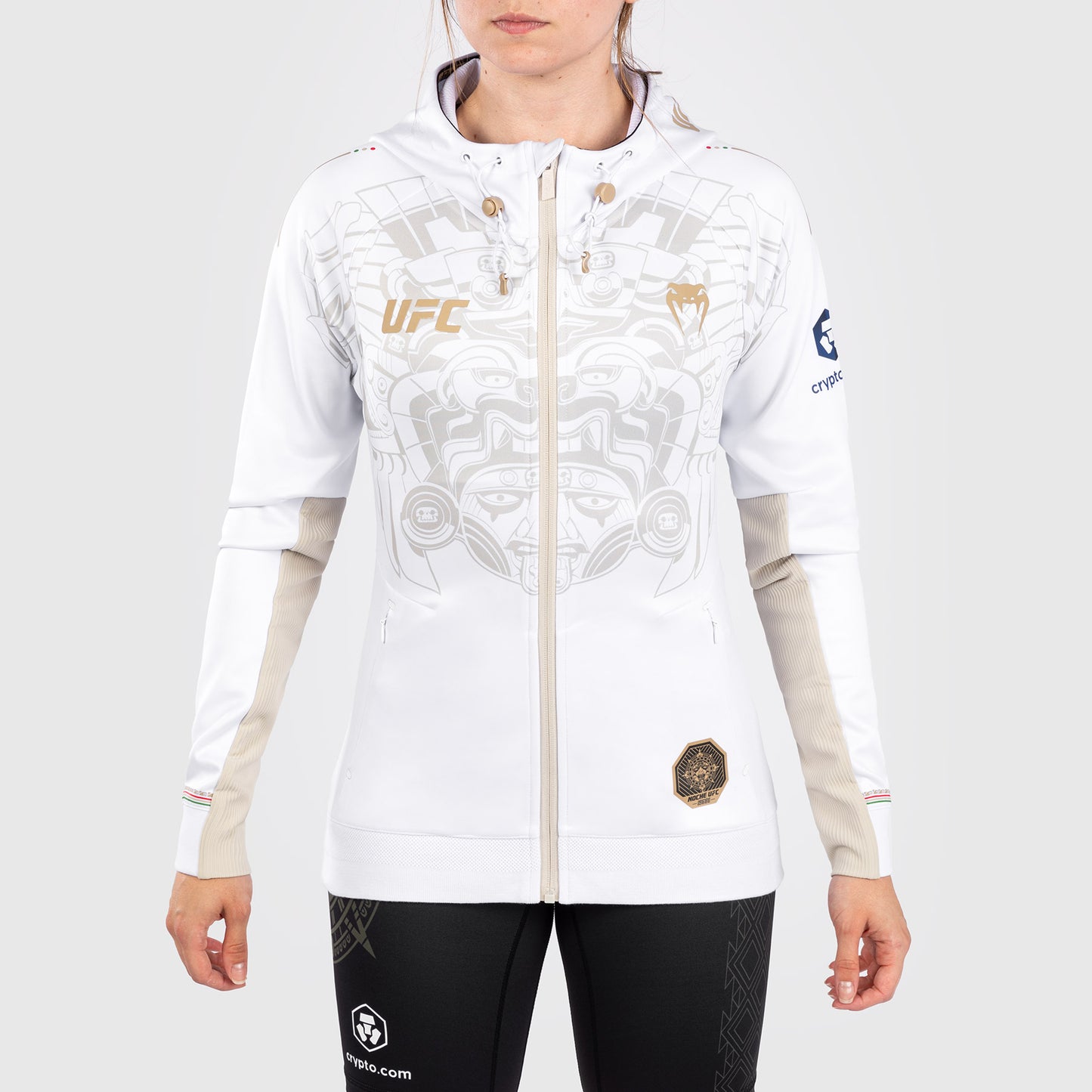 Noche UFC by Venum Authentic Fight Night Felpa con cappuccio da donna - bianca