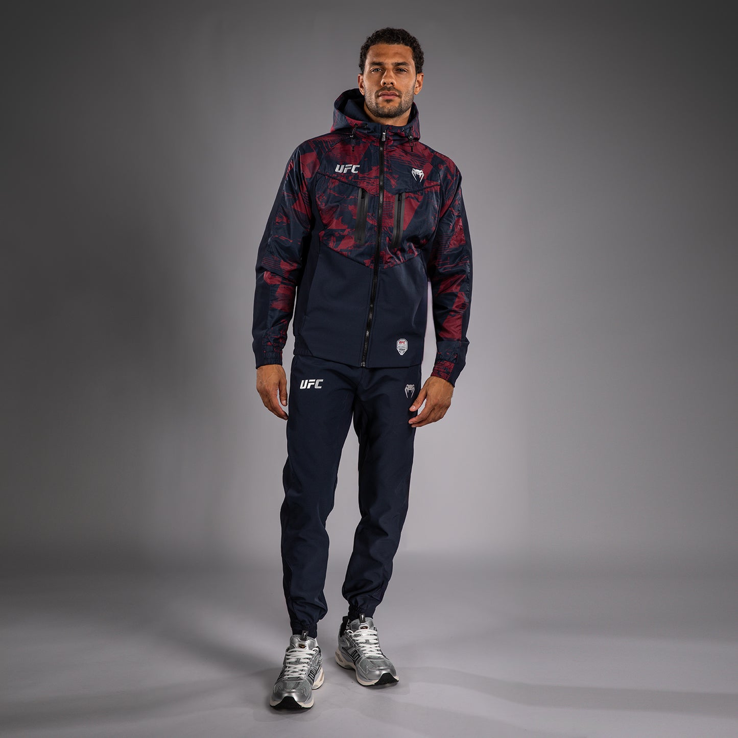 UFC Zenith by Venum Authentic Fight Week Felpa con zip Uomo - Blu navy/Bordeaux/Argento