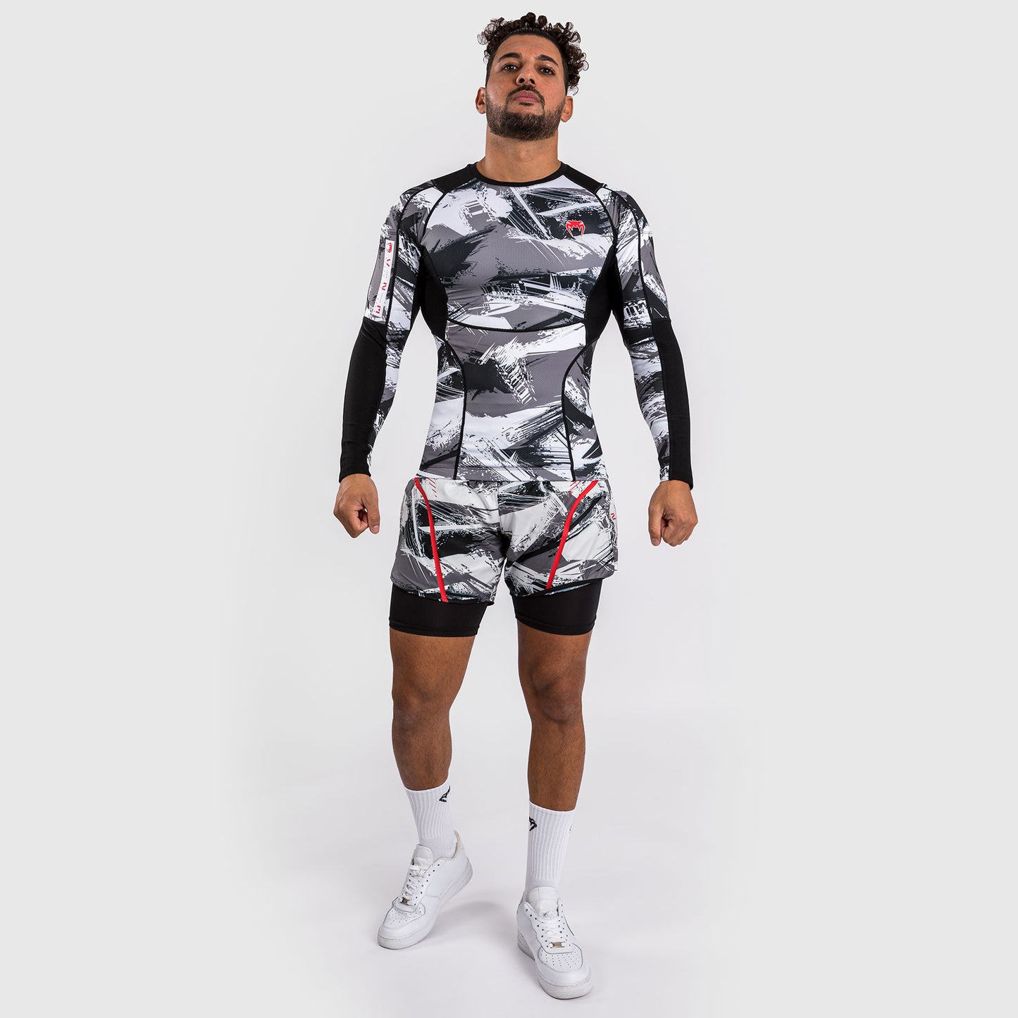 Venum Electron 3.0 Rashguard a manica lunga - Grigio/Rosso