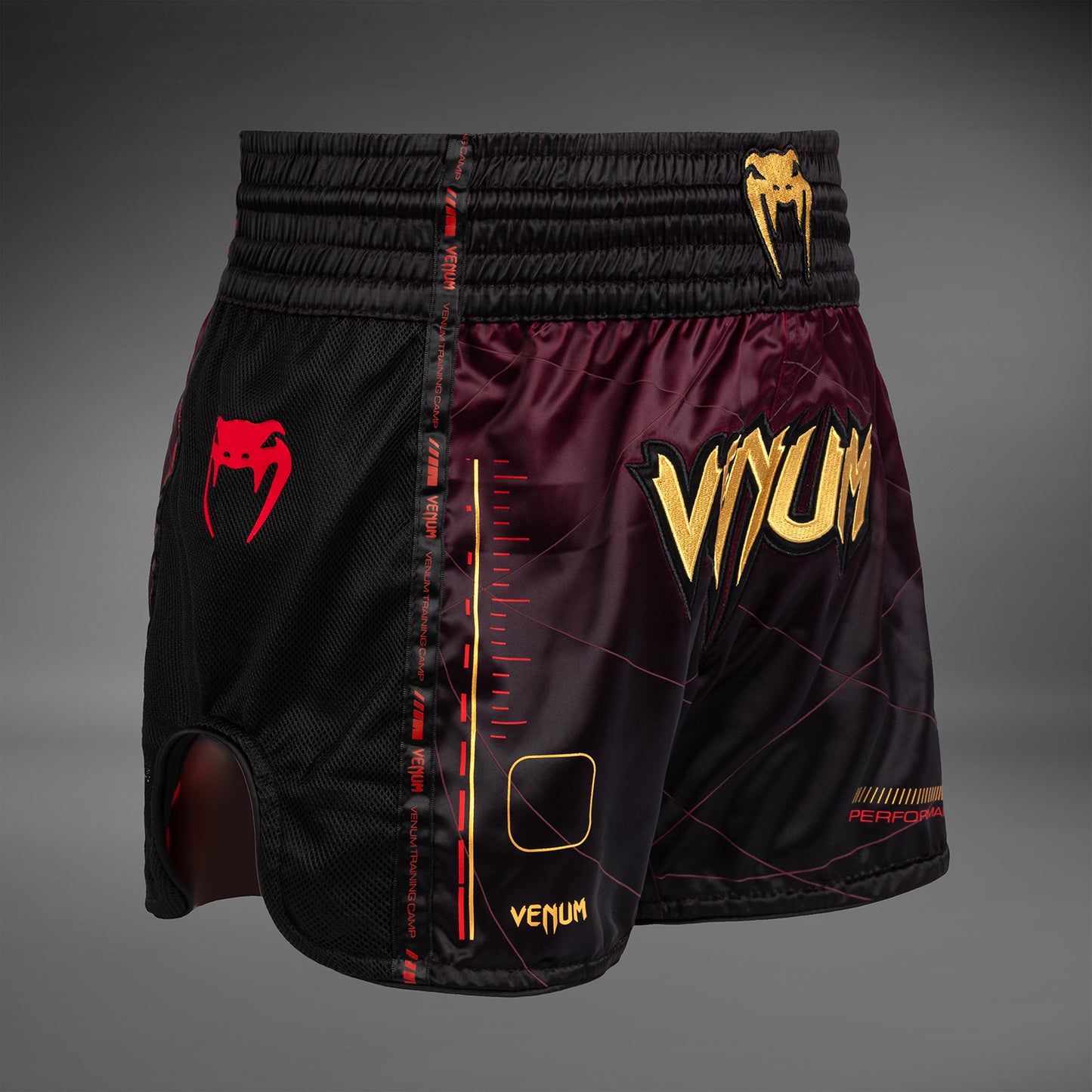 Venum Tactical XT  Pantaloncini da Muay Thai - Nero/Bordolese/Oro