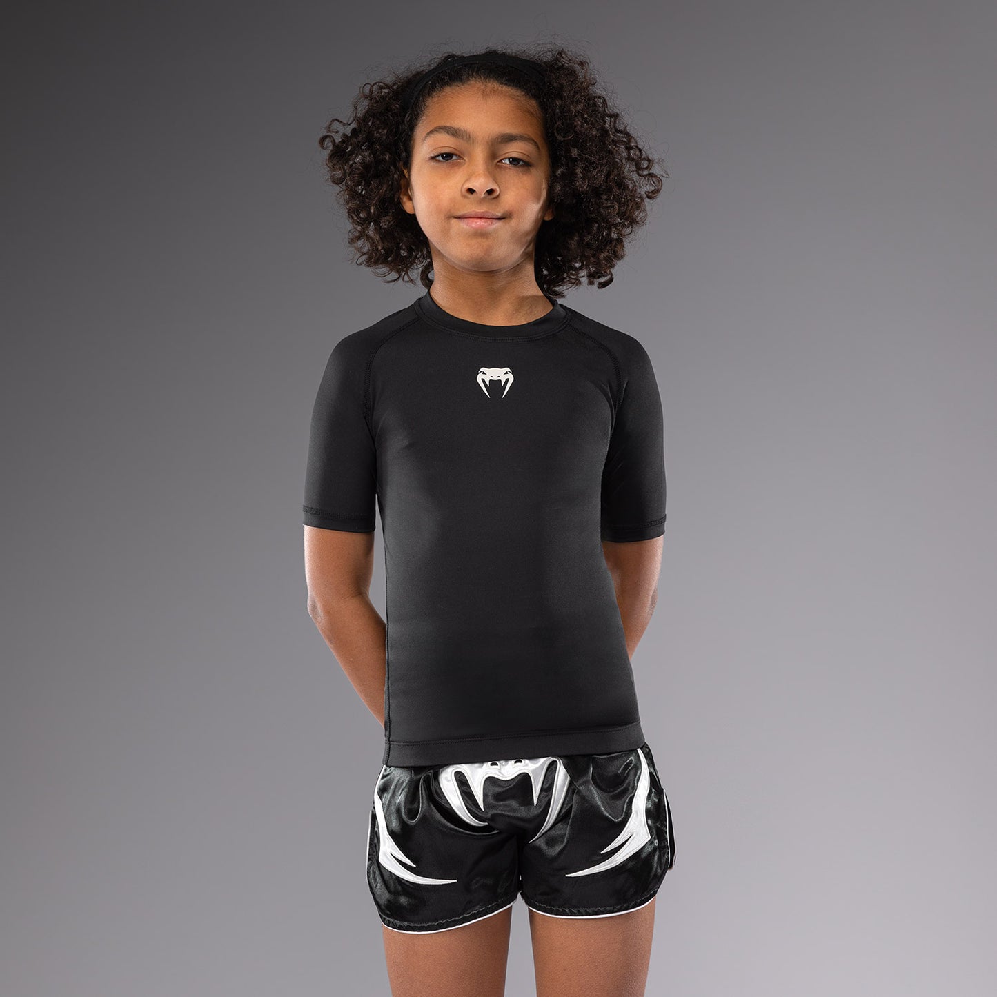 Venum Contender Rashguards per Bambini Maniche Corte - Nero