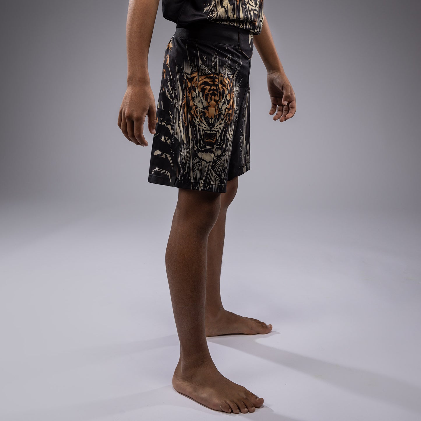 Venum Tiger Pantaloni da Combattimento Bambini - Nero/Arancione Neon