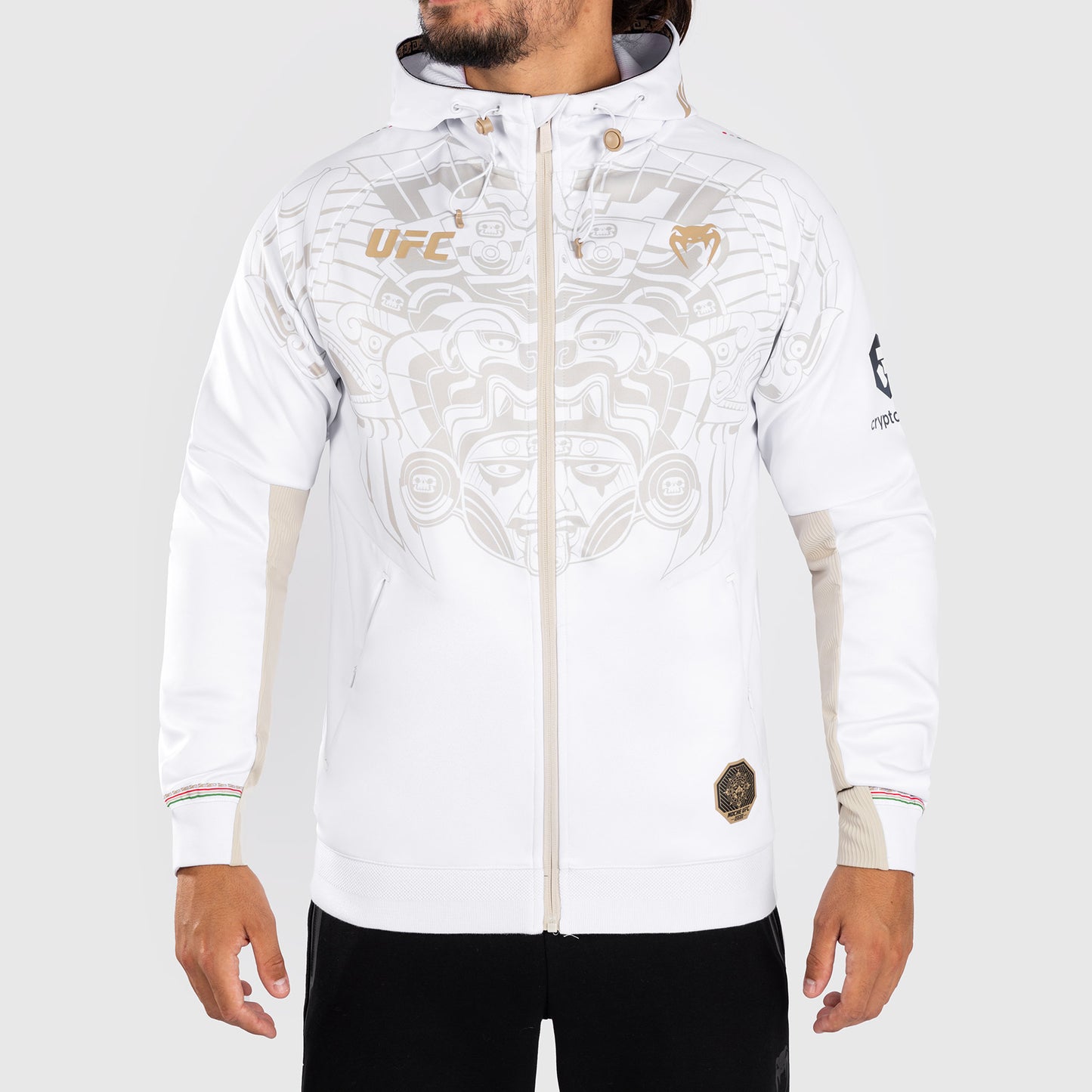Noche UFC by Venum Authentic Fight Night Felpa con cappuccio da uomo - bianca