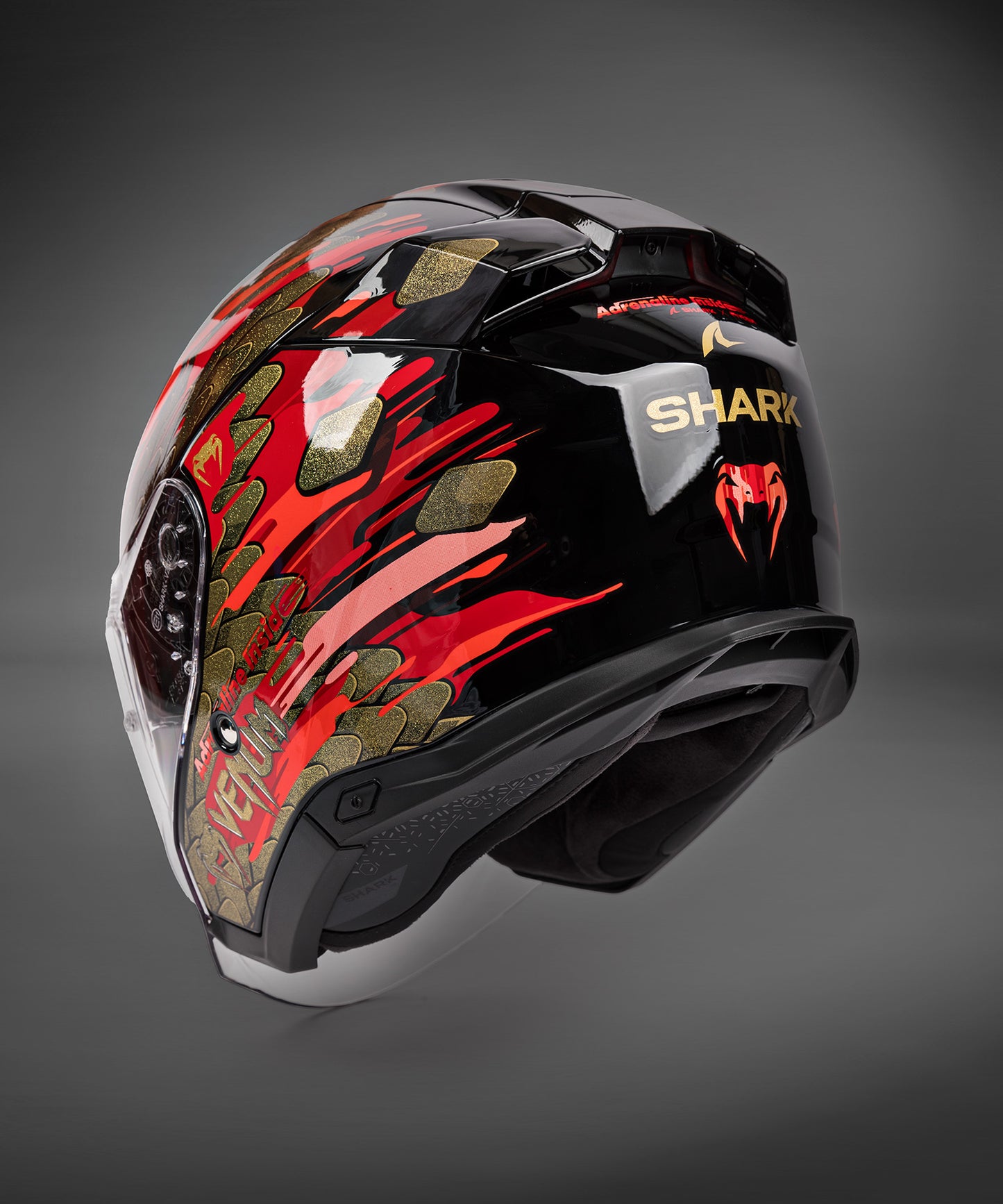 Venum x Shark Casco moto SKWAL i3 JET - Rosso/Oro
