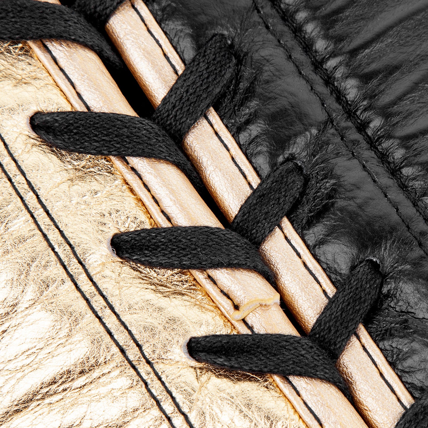 Guantoni da boxe professionali Venum Hammer con lacci - Nero/Oro