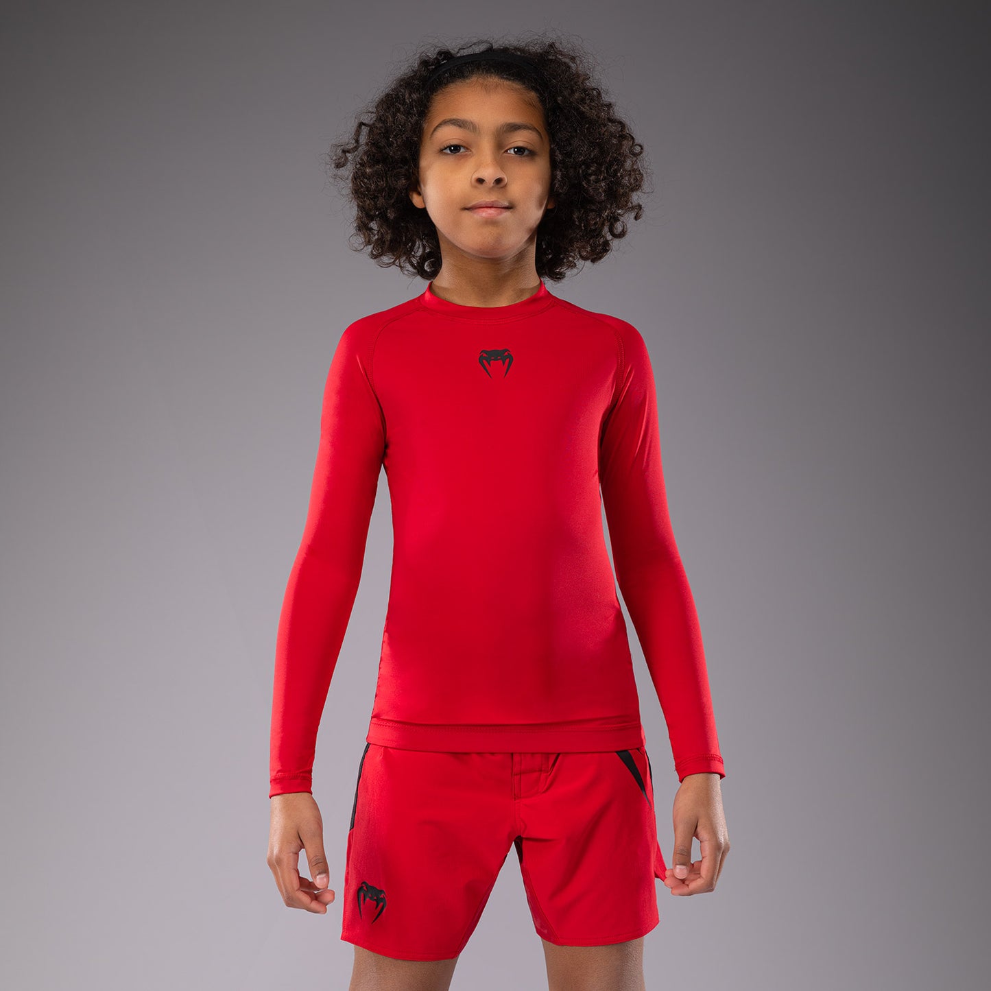 Venum Contender Rashguards per Bambini Maniche Lungh - Rosso Ciliegia