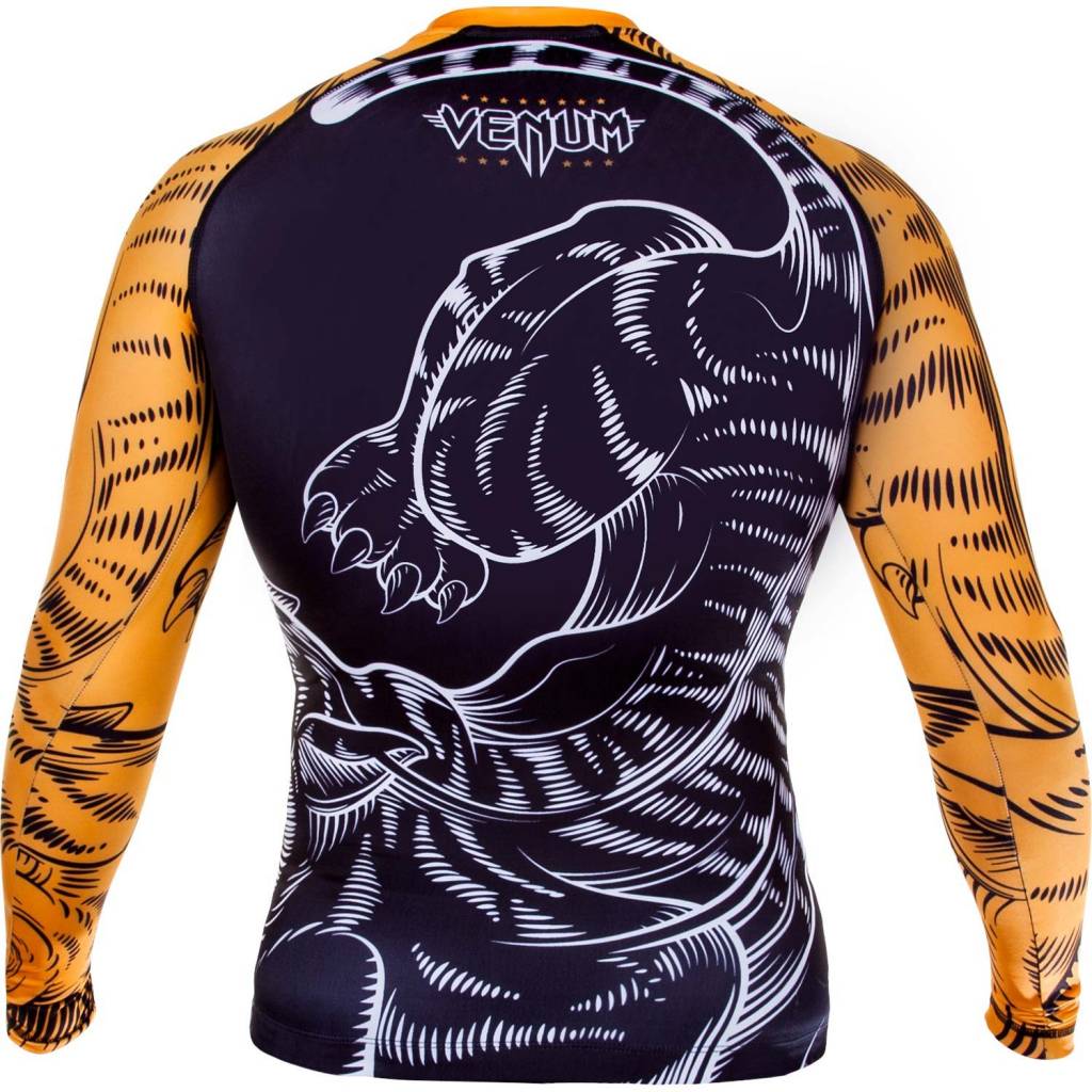 Venum Tiger Rash Guard - Maniche lunghe - Nero/Arancione