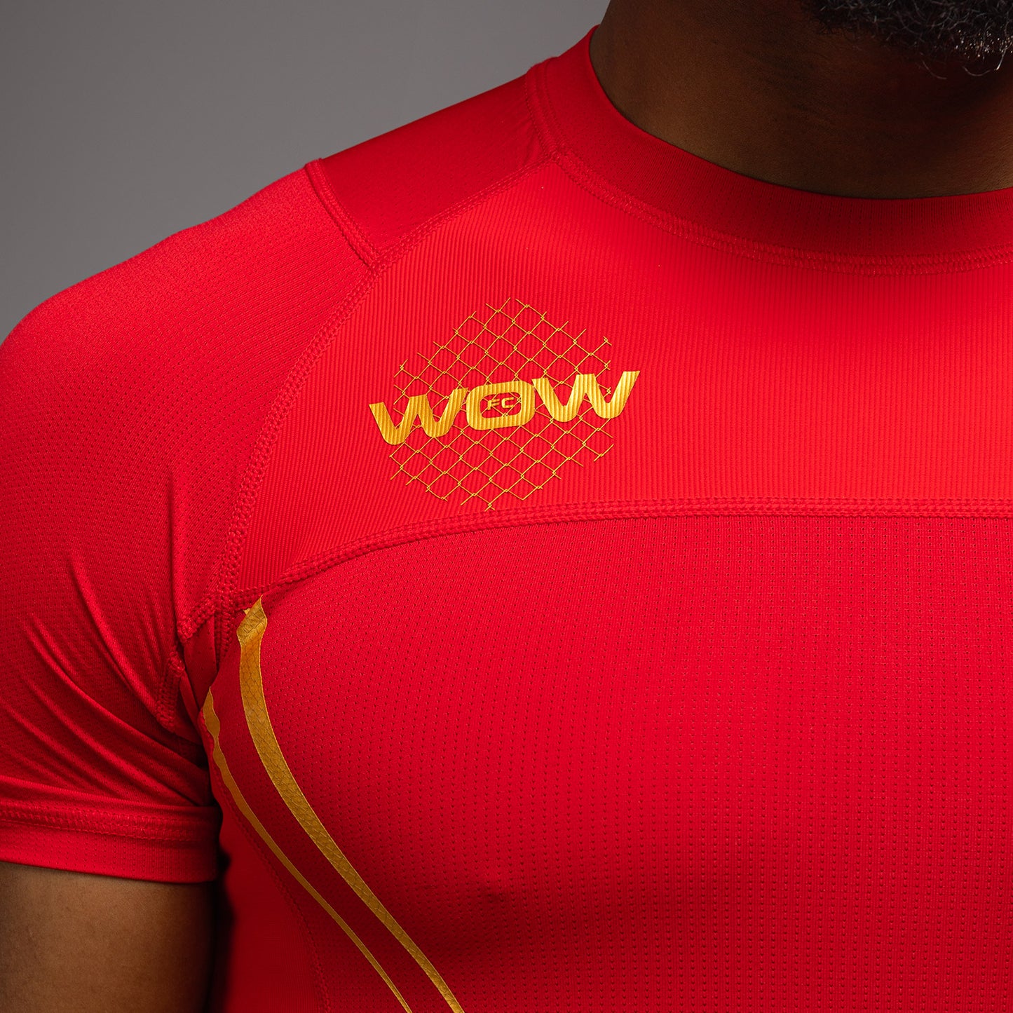 Venum x WOW FC Maglietta a Maniche Corte Rashguard - Fury Red/ Gold
