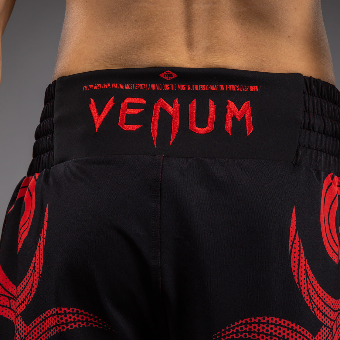 Venum x Mike Tyson Tiger Pantaloncini da Boxe - Nero Profondo/Rosso Intenso