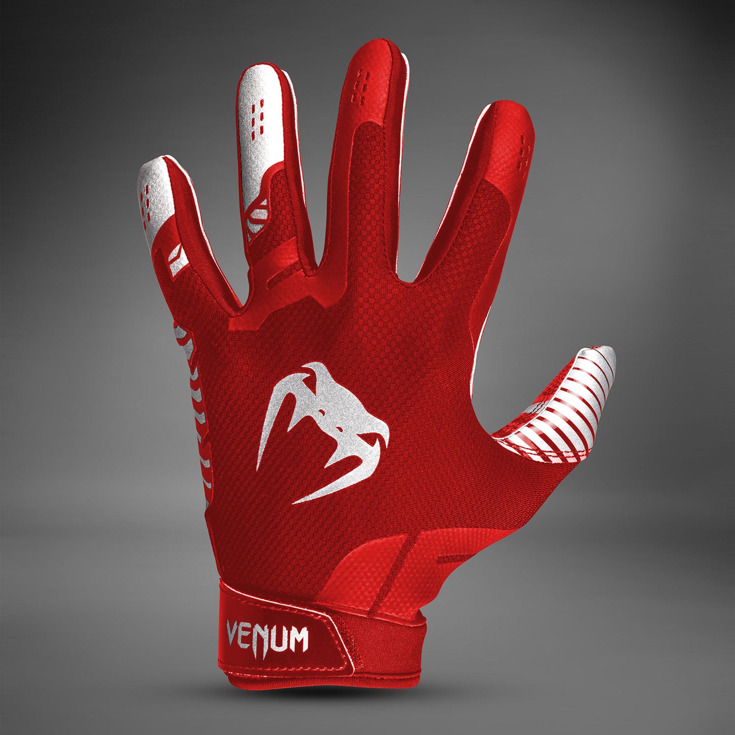 Venum Elite Guanti da Football - Rosso/Argento