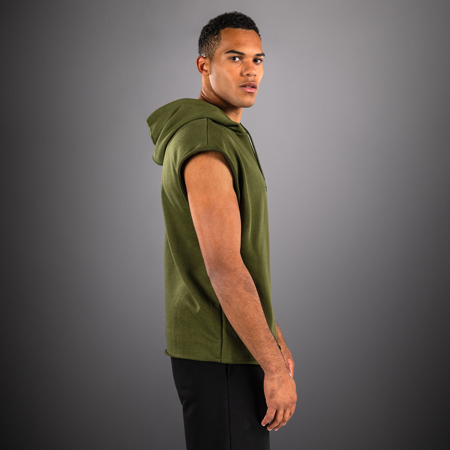Venum Divide Felpa con Cappuccio Senza Maniche - Verde Militare