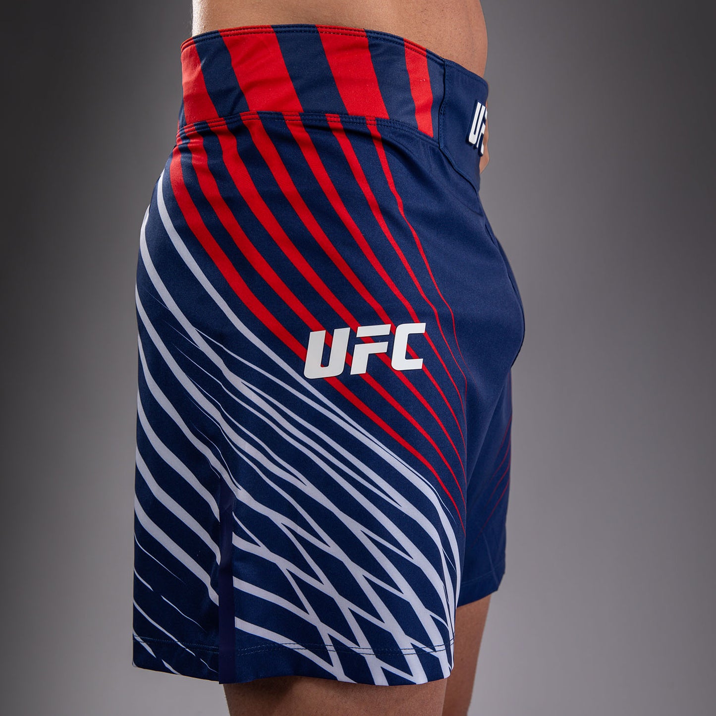 Official UFC Freedom 250 by Venum Personalizzato Authentic Fight Night Pantaloncini da combattimento taglio corto da uomo - Blu