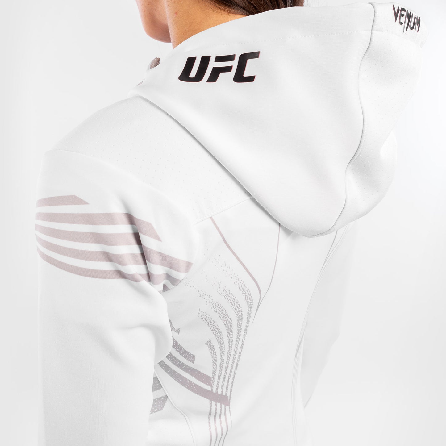 Felpa Con Cappuccio Walkout Donna Personalizzata UFC Venum Authentic Fight Night - Bianco